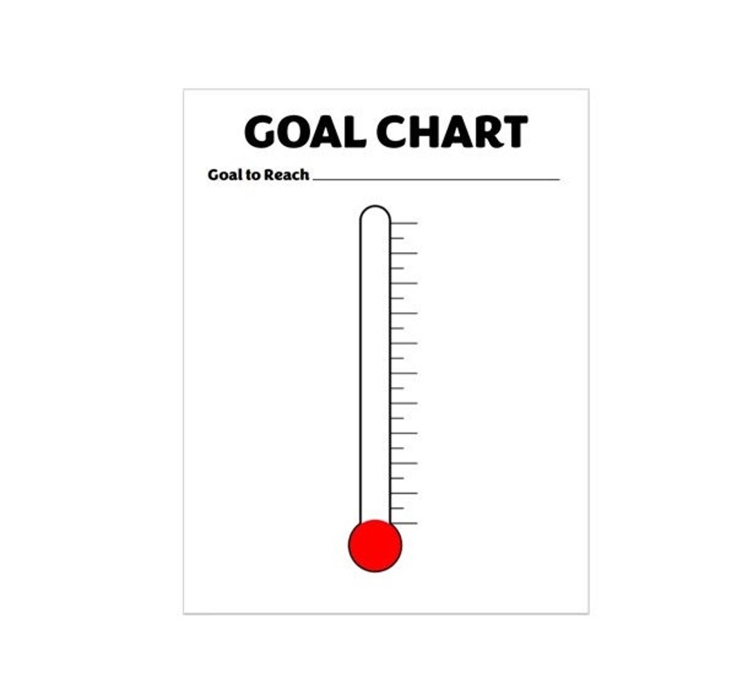 Printable Goal Thermometer Chart Track The Progress Of Your Goals PDF File Etsy