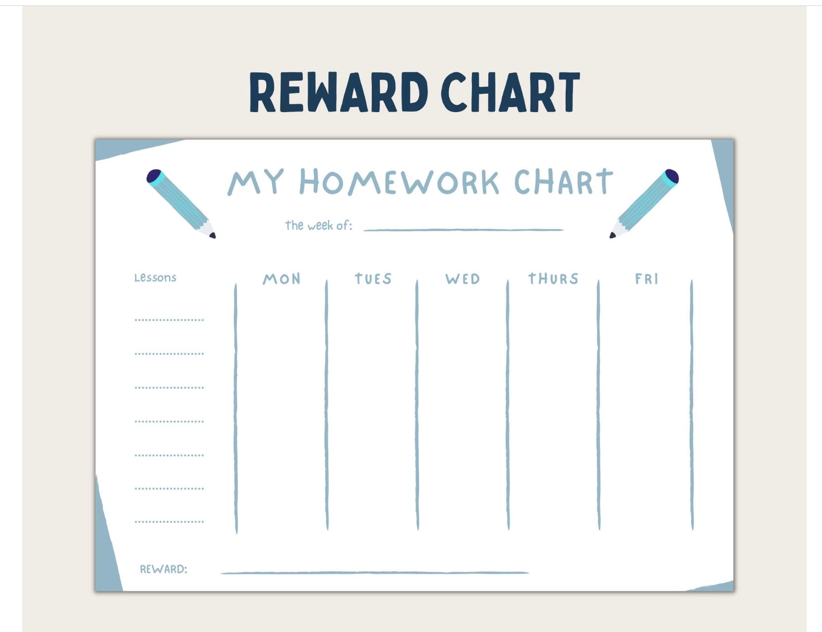 Homework Chart Printable
