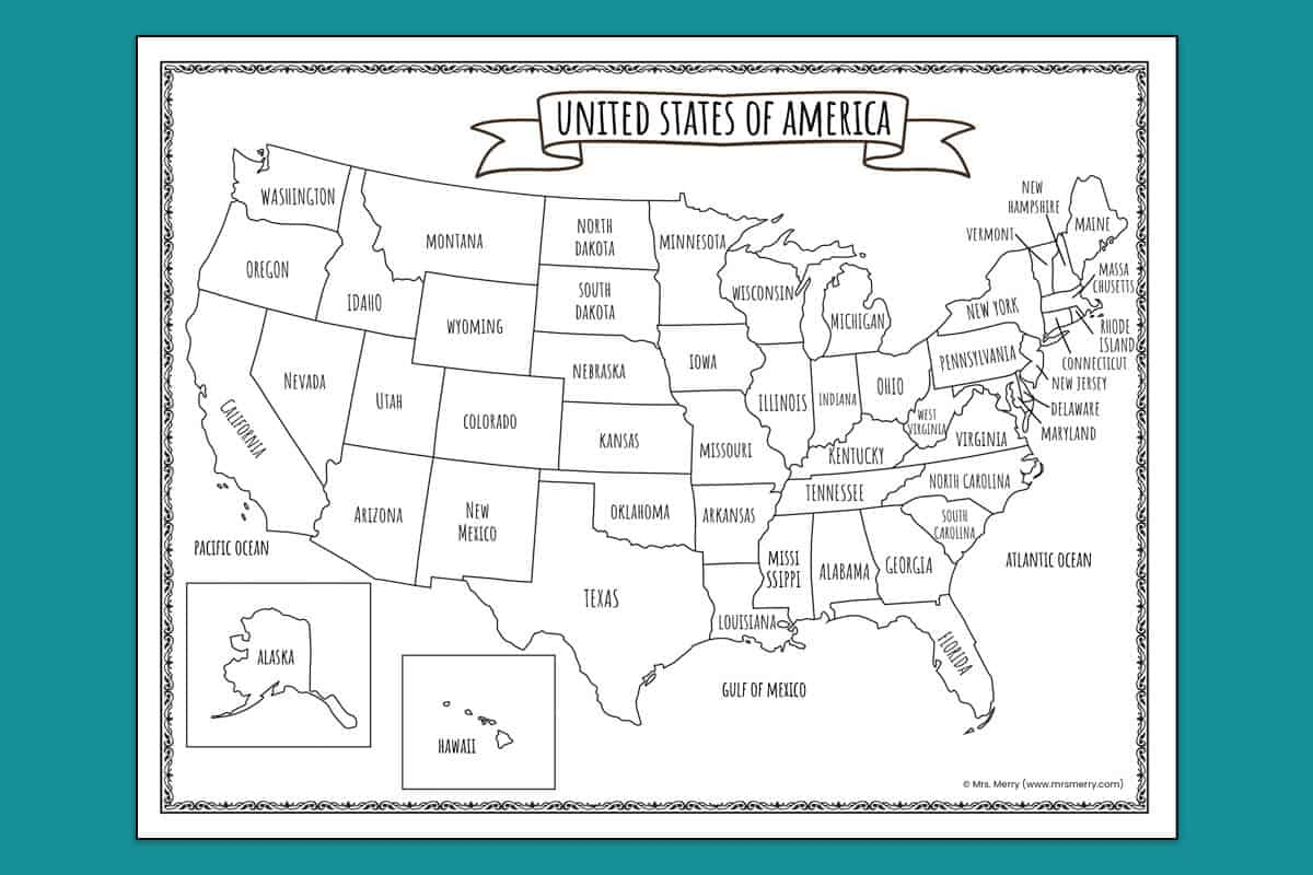 Free Printable Us Map Pdf