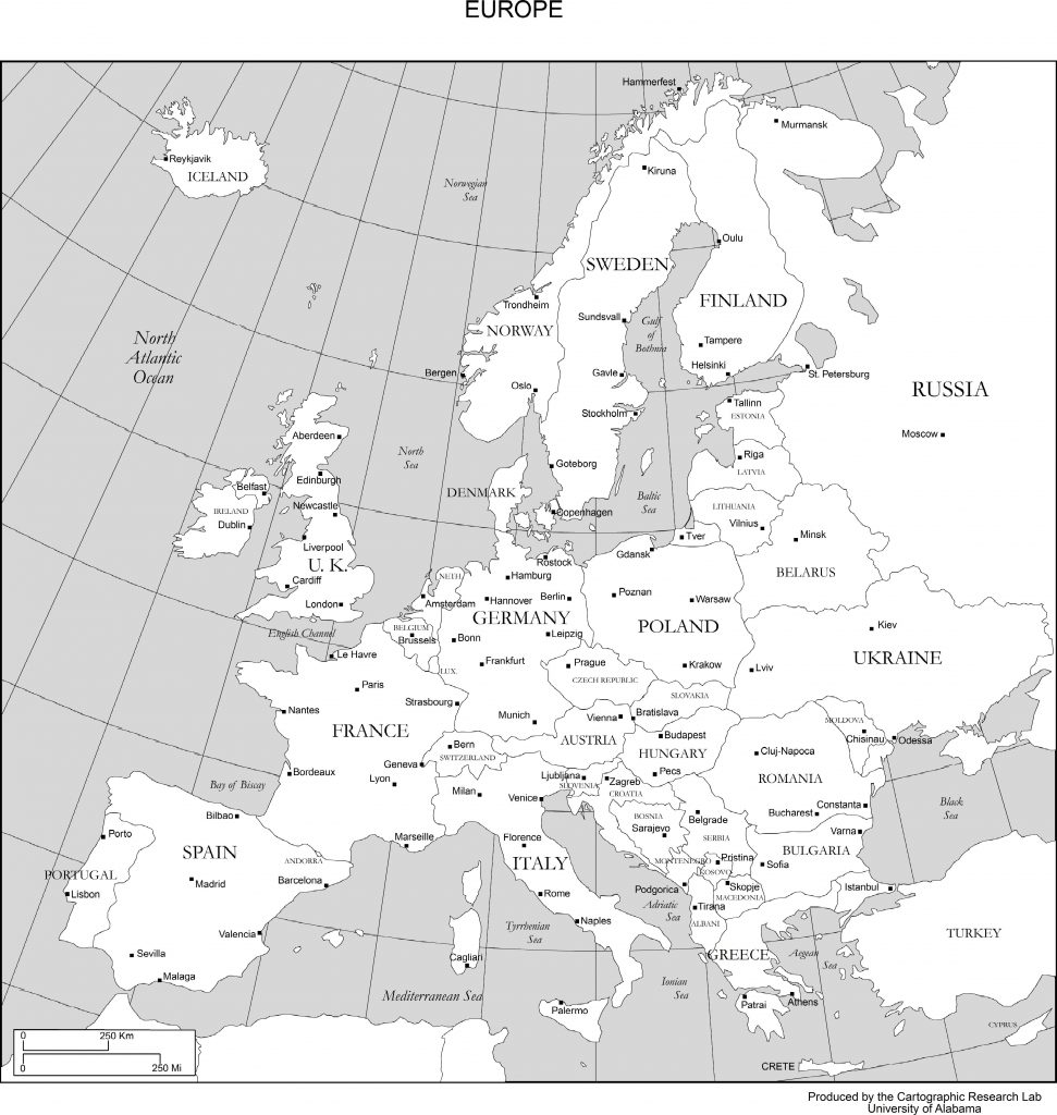Map Of Europe Printable Free