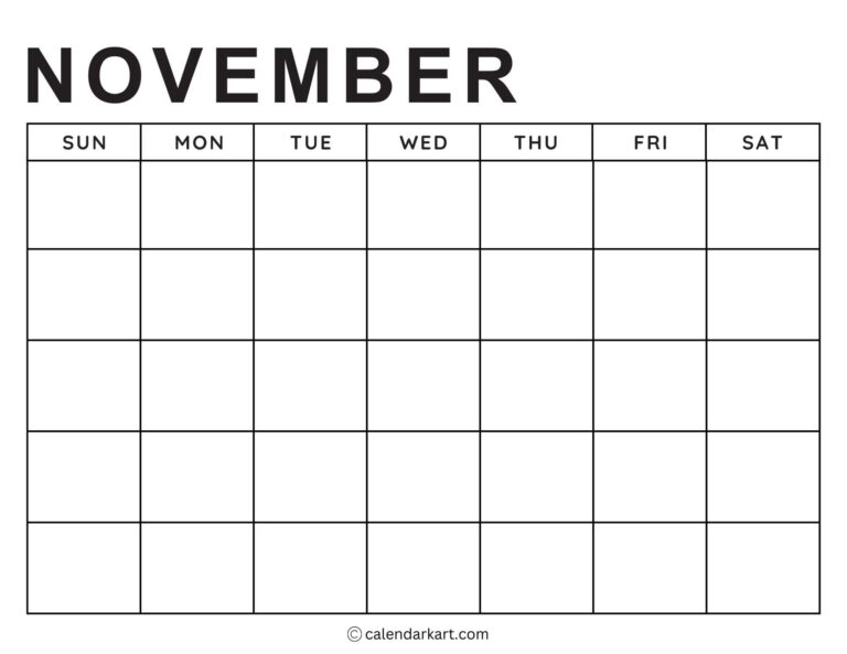 Printable Monthly Weekly And Yearly Blank Calendar Templates