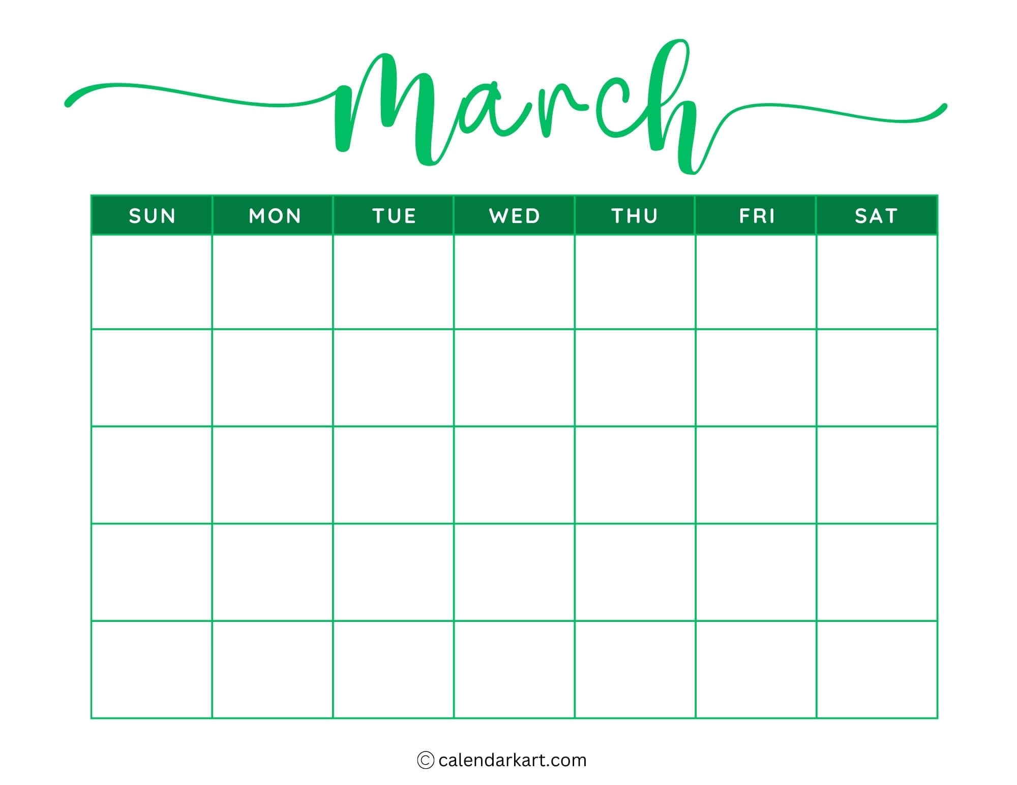 Open Calendar Printable