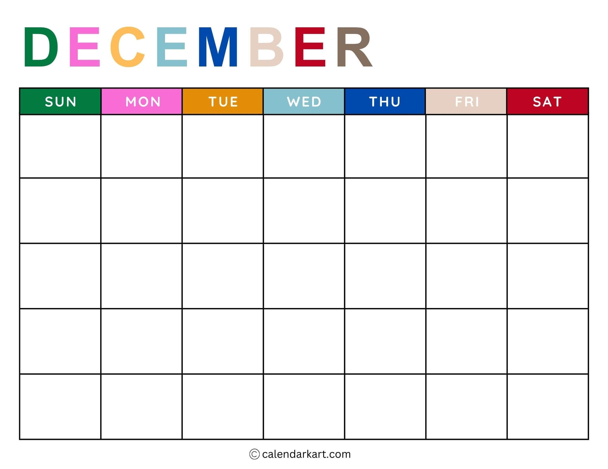 Month Printable Calendar Free
