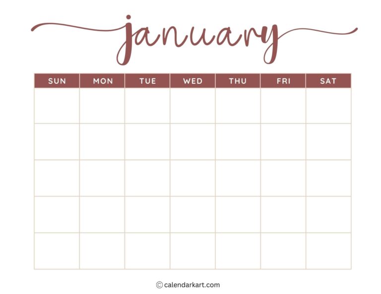 Printable Monthly Weekly And Yearly Blank Calendar Templates