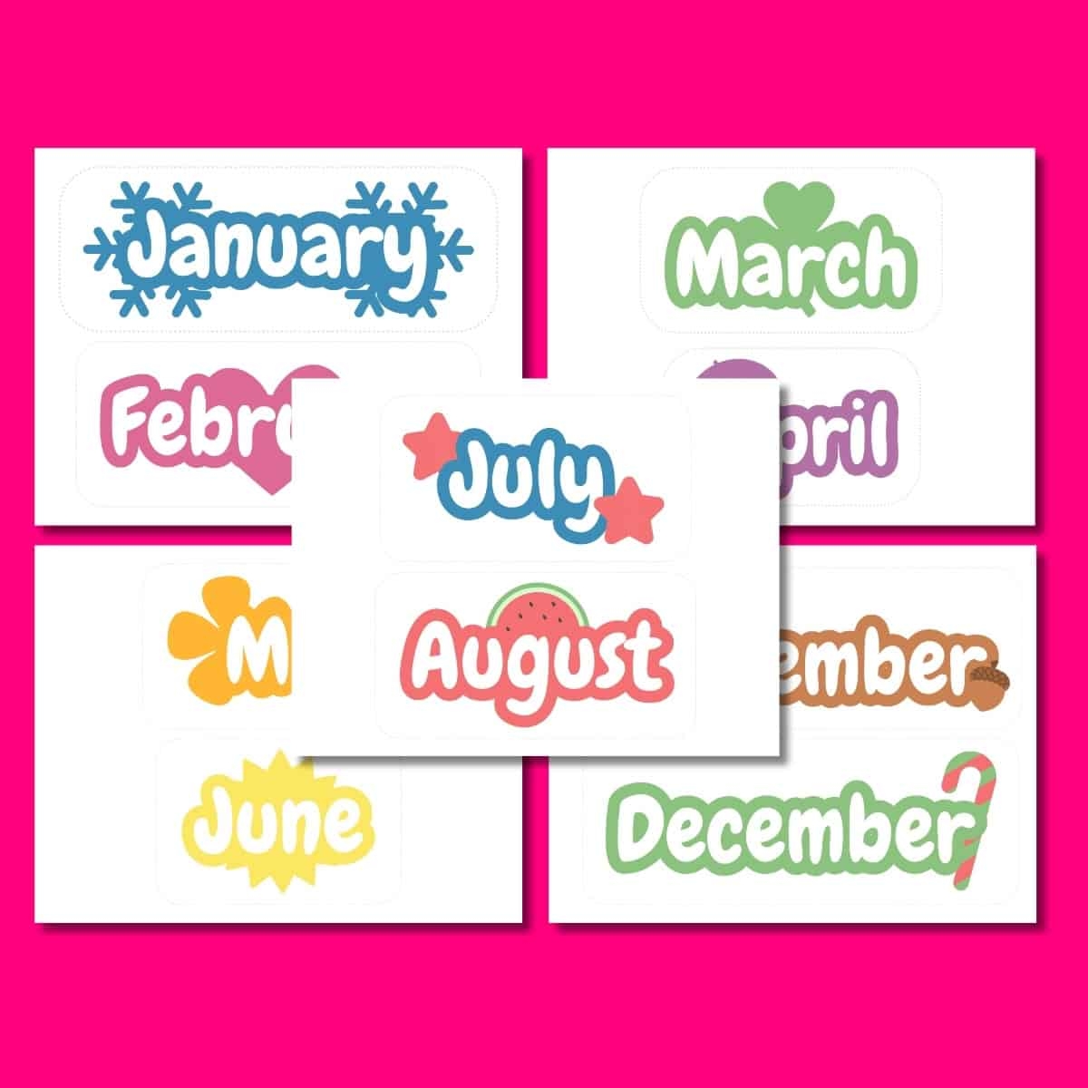 Printable Months Of The Year Free Download 