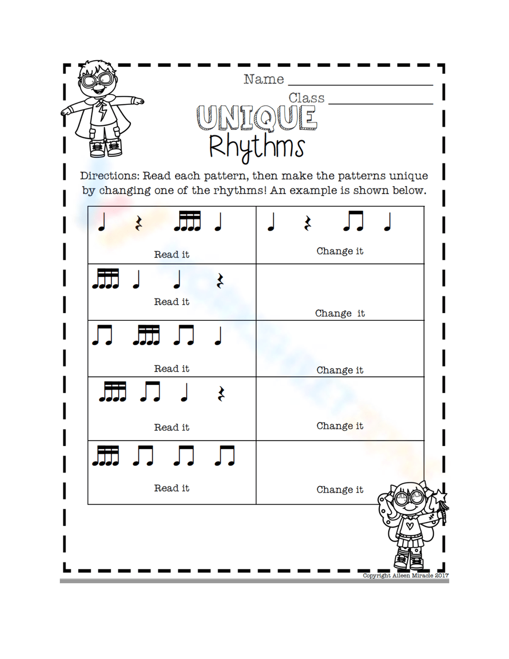 Printable Rhythm Worksheets