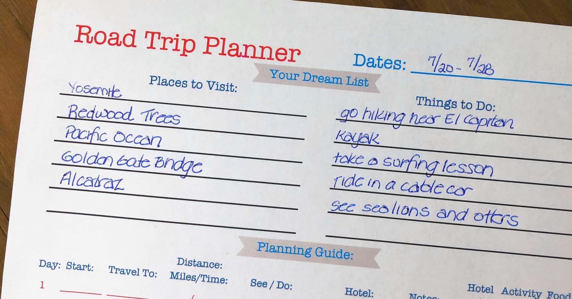 Printable Road Trip Planner MomOf6
