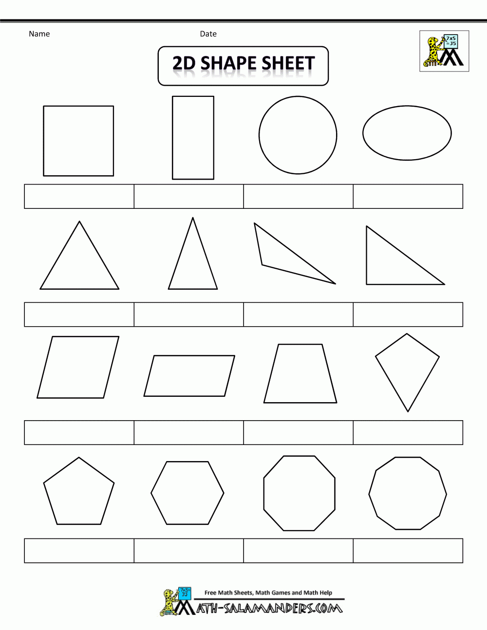 Printable Shapes 2D And 3D