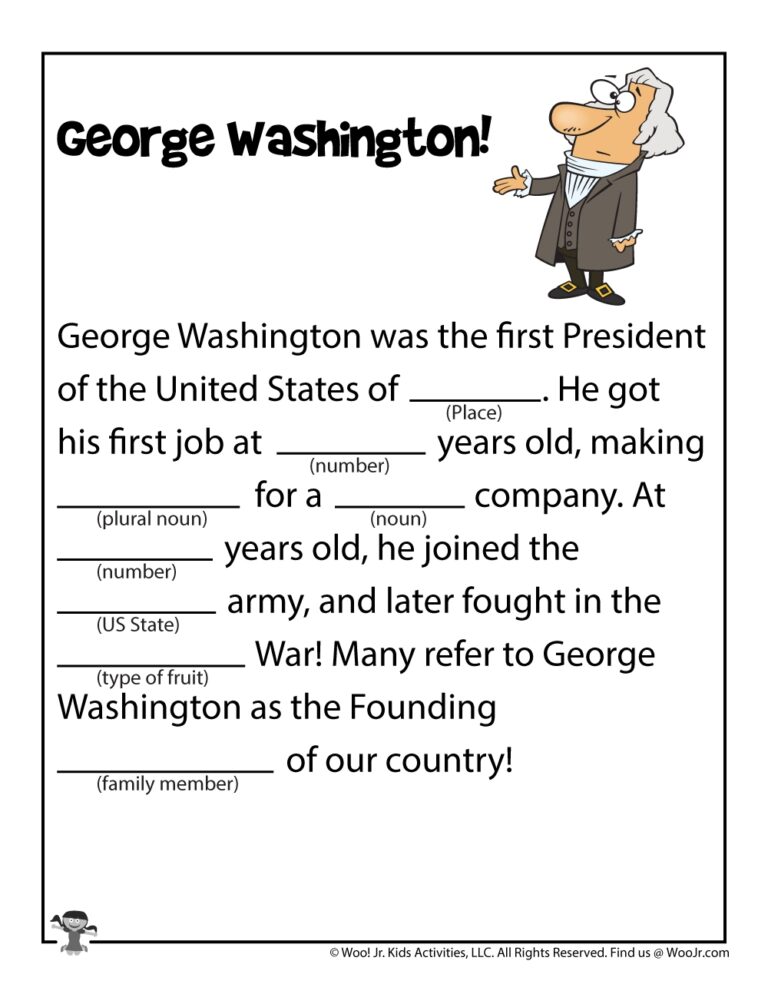 Printable US History Fill In The Blank Stories Woo Jr Kids Worksheets Library