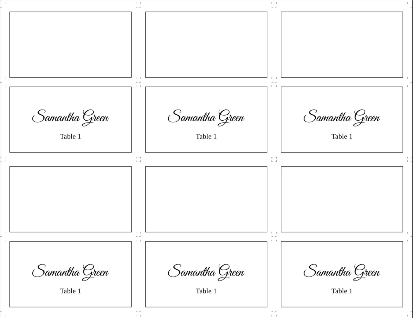 Printable Wedding Place Card Template DIY Editable Place Card Script Black White Instant DOWNLOAD Folding Tent Style Place Cards WBV Etsy