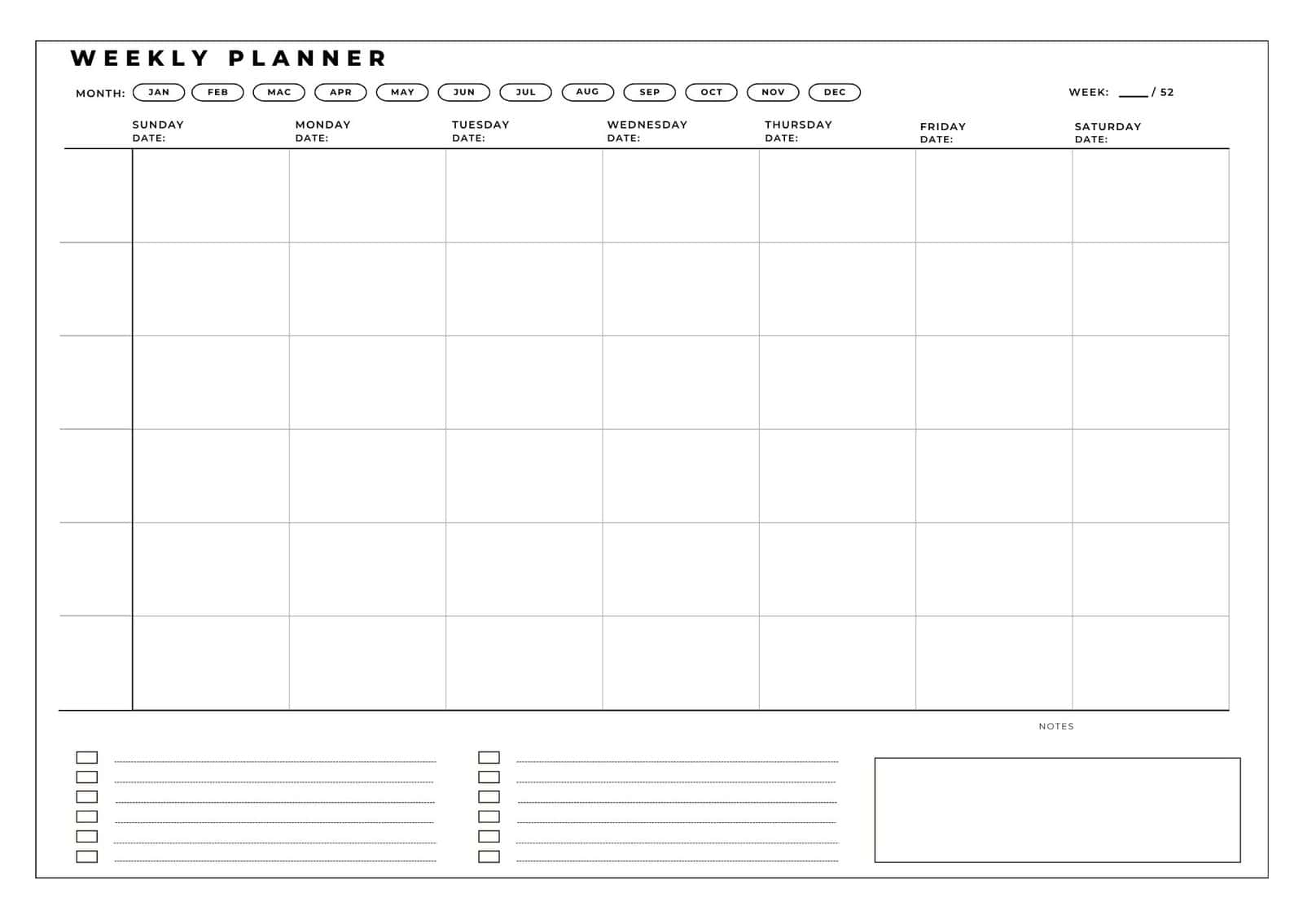 Printable Weekly Calendar With Time Slots 4 Free Templates The Pink Craft Box Printable Weekly Calendar With Time Slots 4 Free Templates The Pink Craft Box