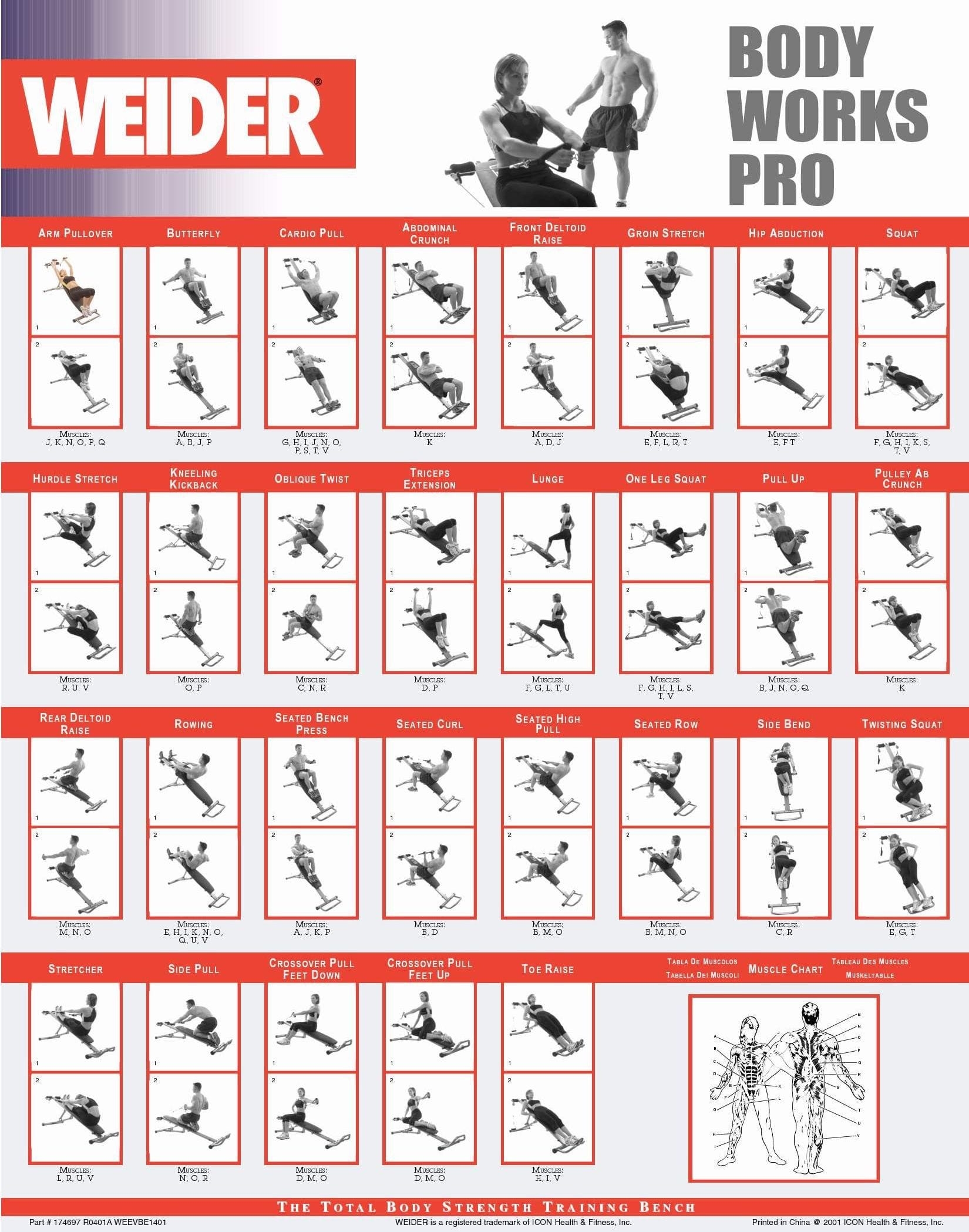 Printable Weider Ultimate Body Works Exercises PDF Download 
