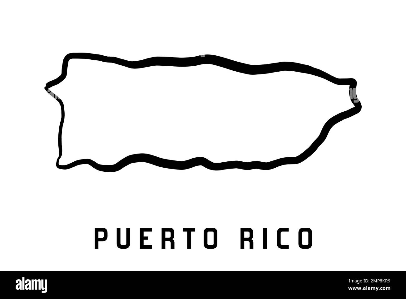 Puerto Rico Island Map Simple Outline Vector Hand Drawn Simplified Style Map Stock Vector Image Art Alamy