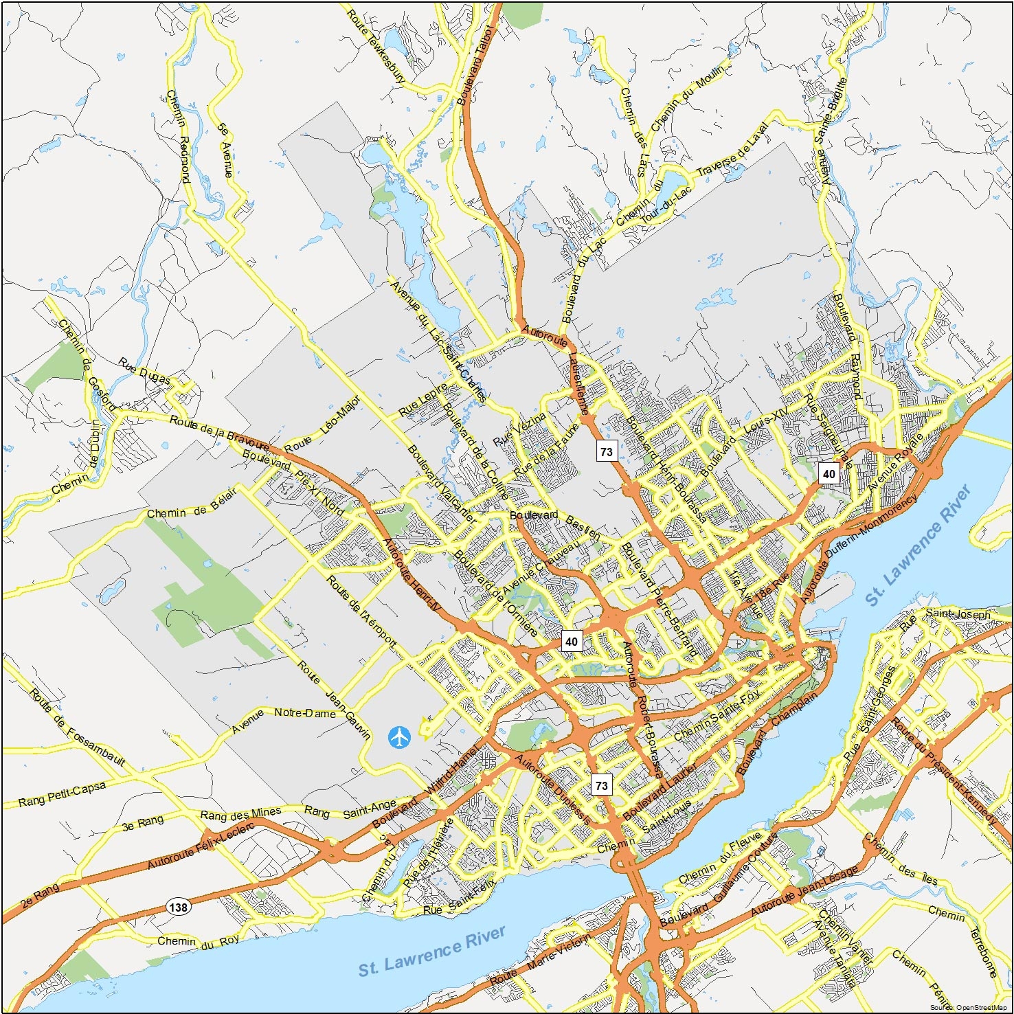 Quebec City Map Canada GIS Geography