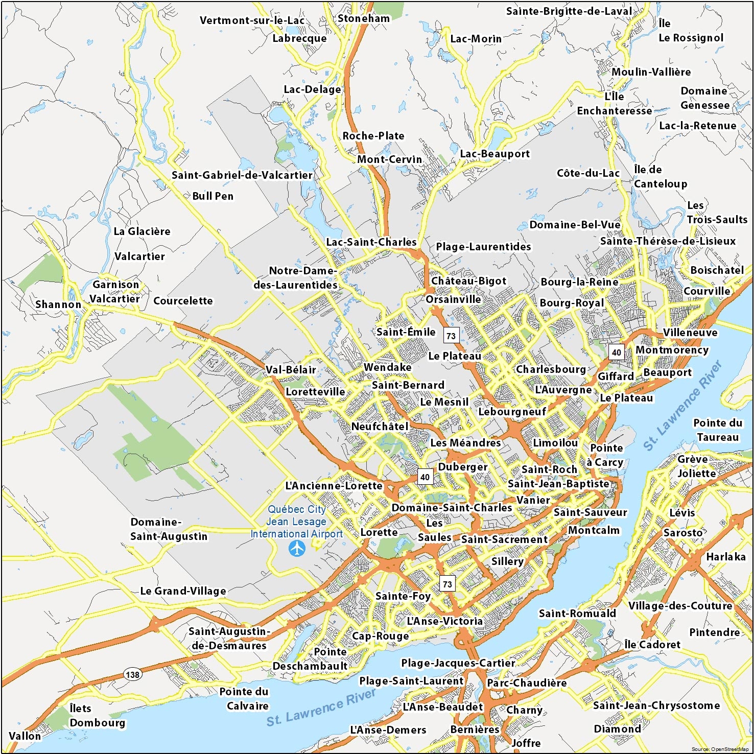 Quebec City Map Canada GIS Geography