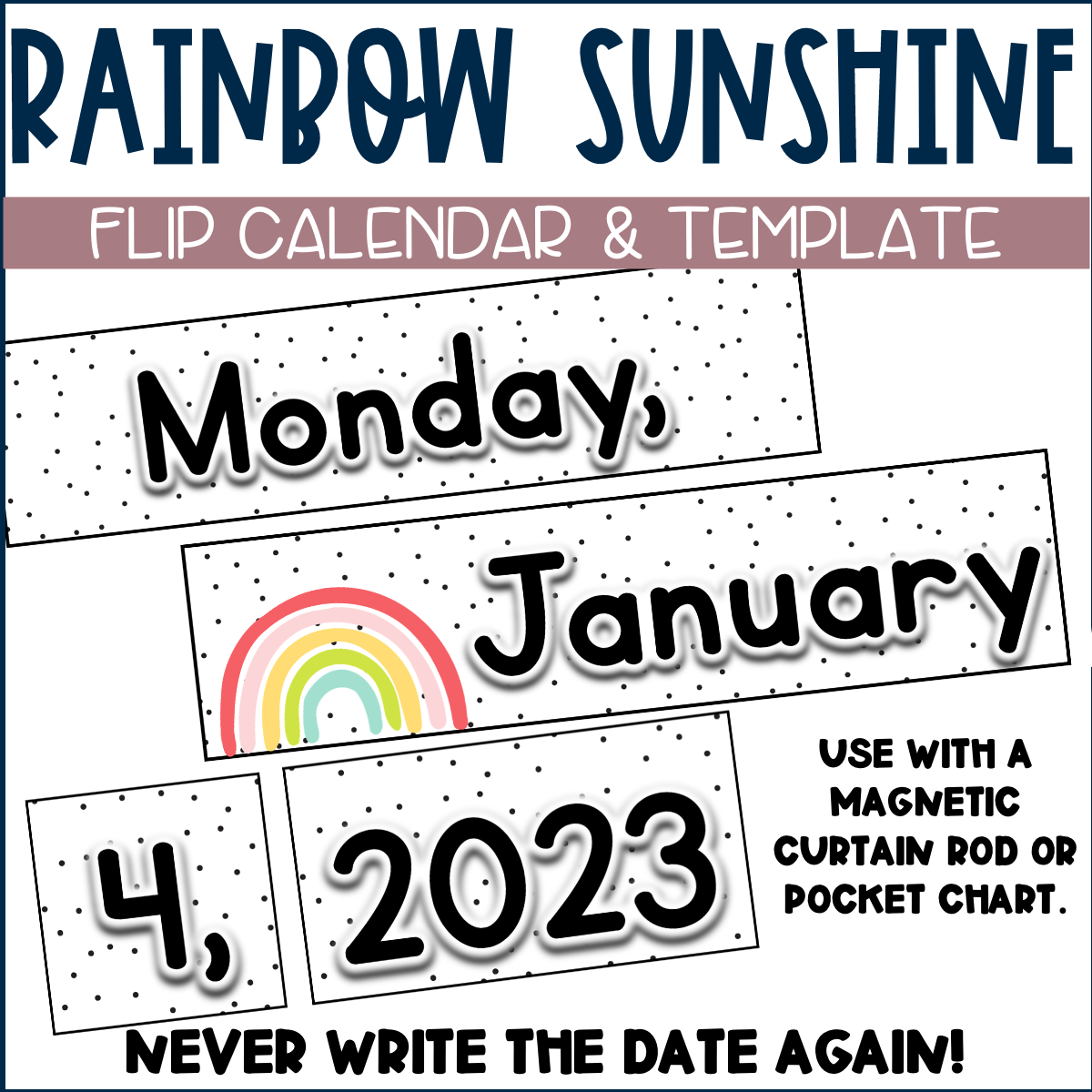 Rainbow Flip Calendar Stephanie Nash A Touch Of Class Teaching