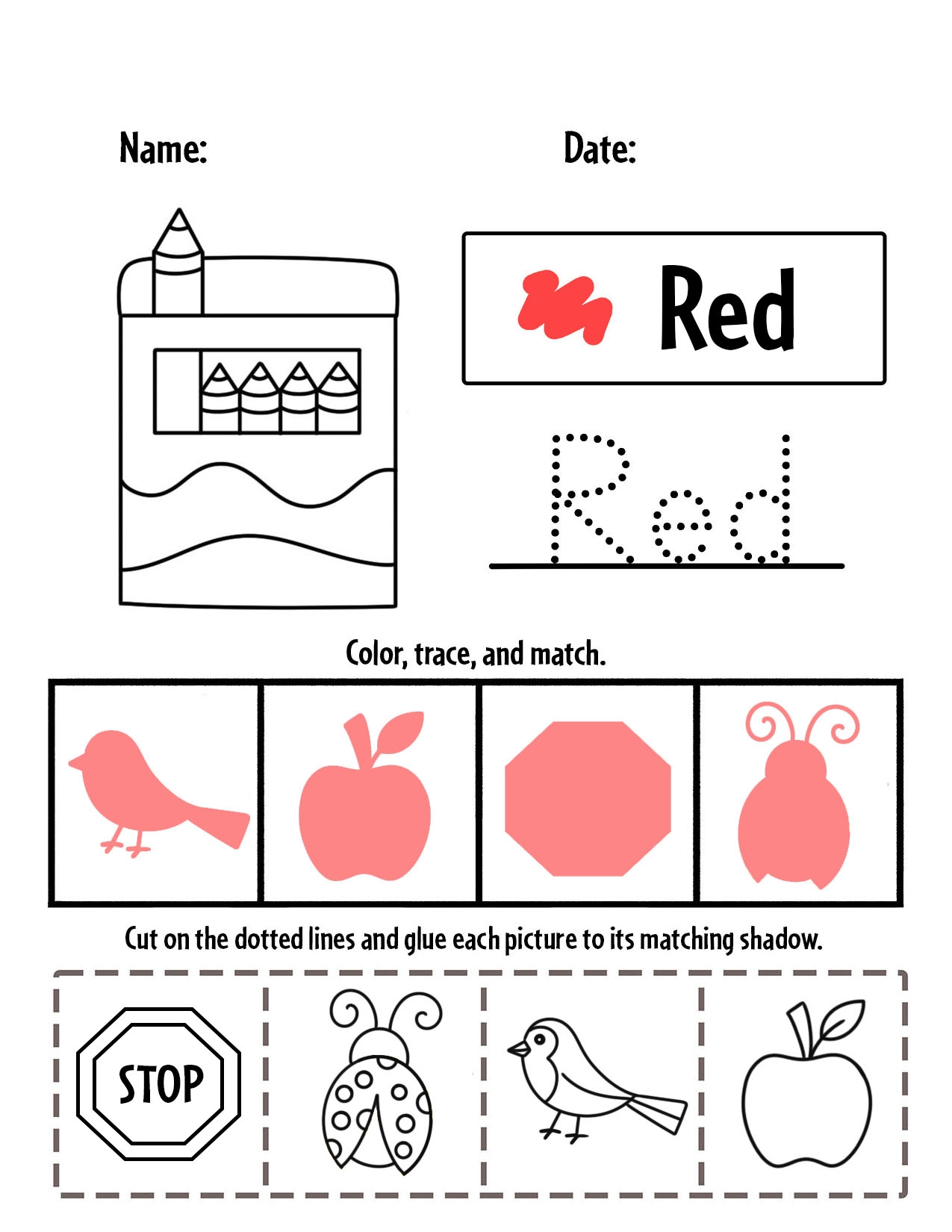 Red Color Worksheets Preschool Red Color Worksheets Preschool