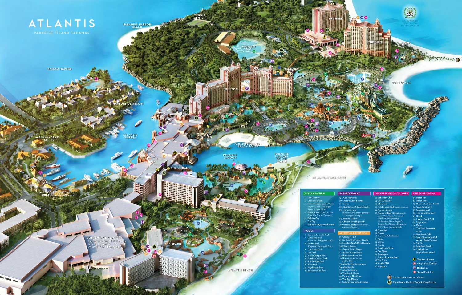 Resort Map Atlantis Paradise Island Bahamas