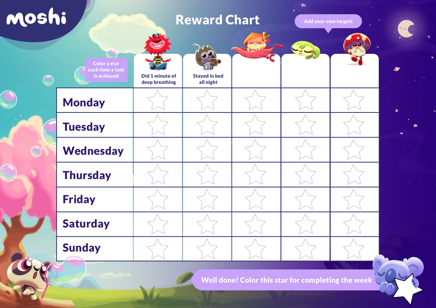 Printable Sticker Chart For Behavior