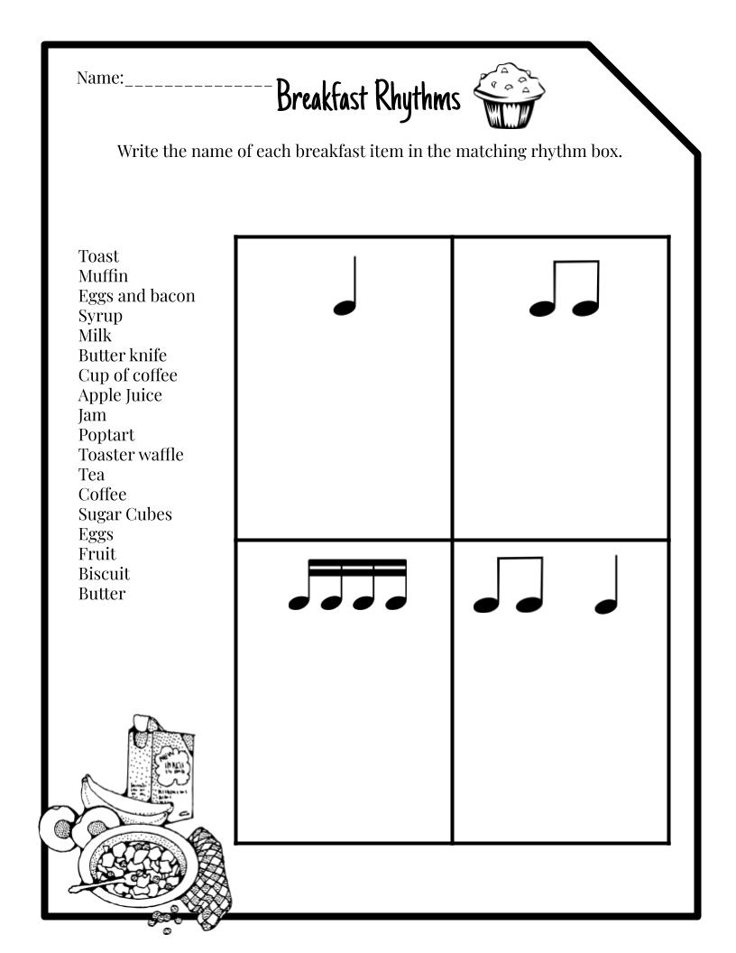 Printable Rhythm Worksheets Pdf