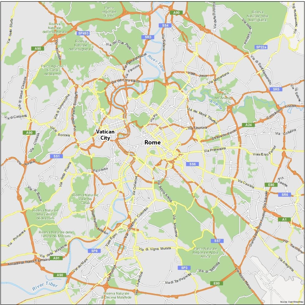 Rome Map Italy GIS Geography