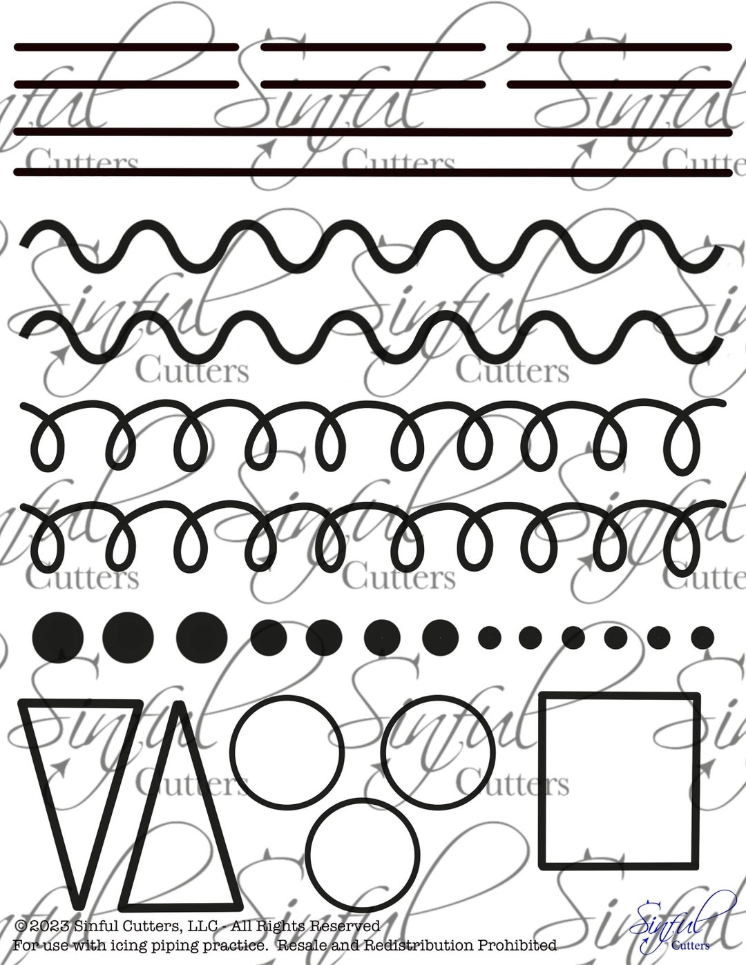 Free Printable Royal Icing Practice Sheets