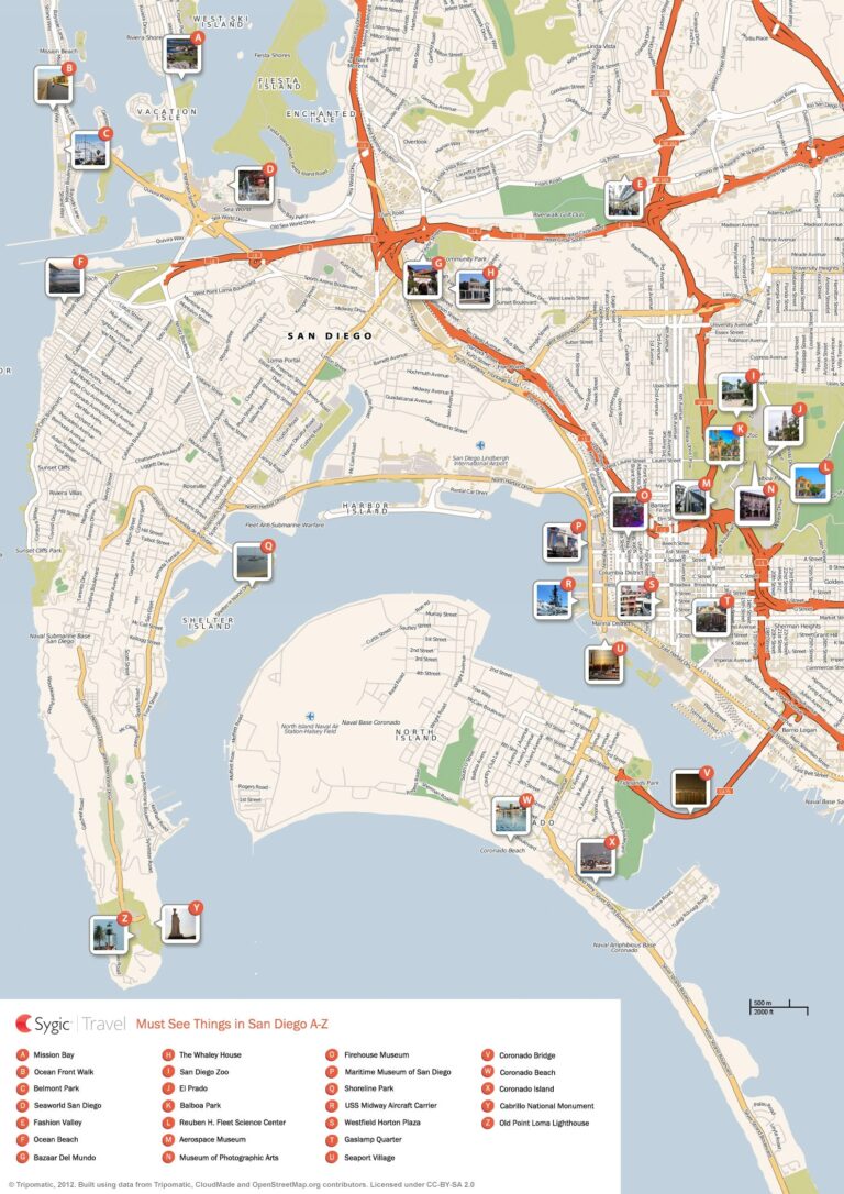 San Diego Printable Tourist Map Tripomatic