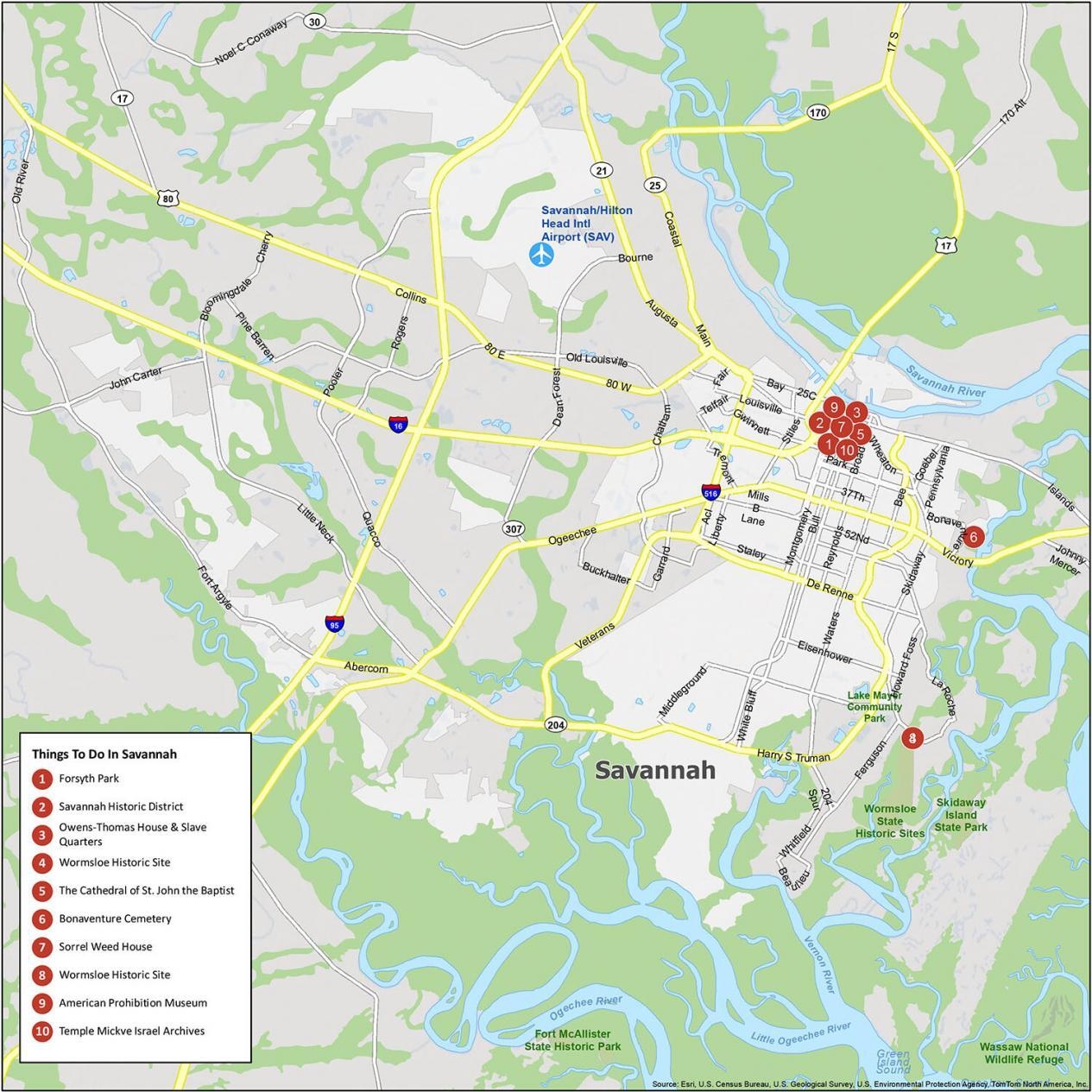 Savannah Georgia Map GIS Geography