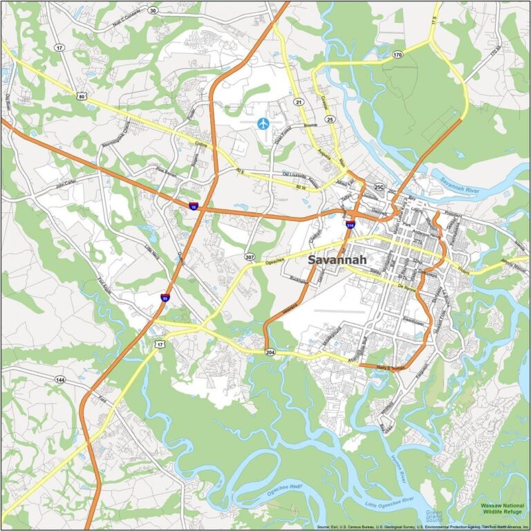 Savannah Georgia Map GIS Geography