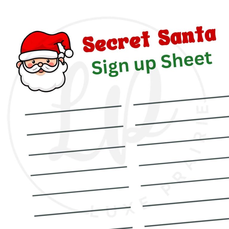 Secret Santa Printable Work Secret Santa Gift Exchange Secret Santa Sheet Sign Up Printable Class Secret Santa Family Christmas Party Etsy UK