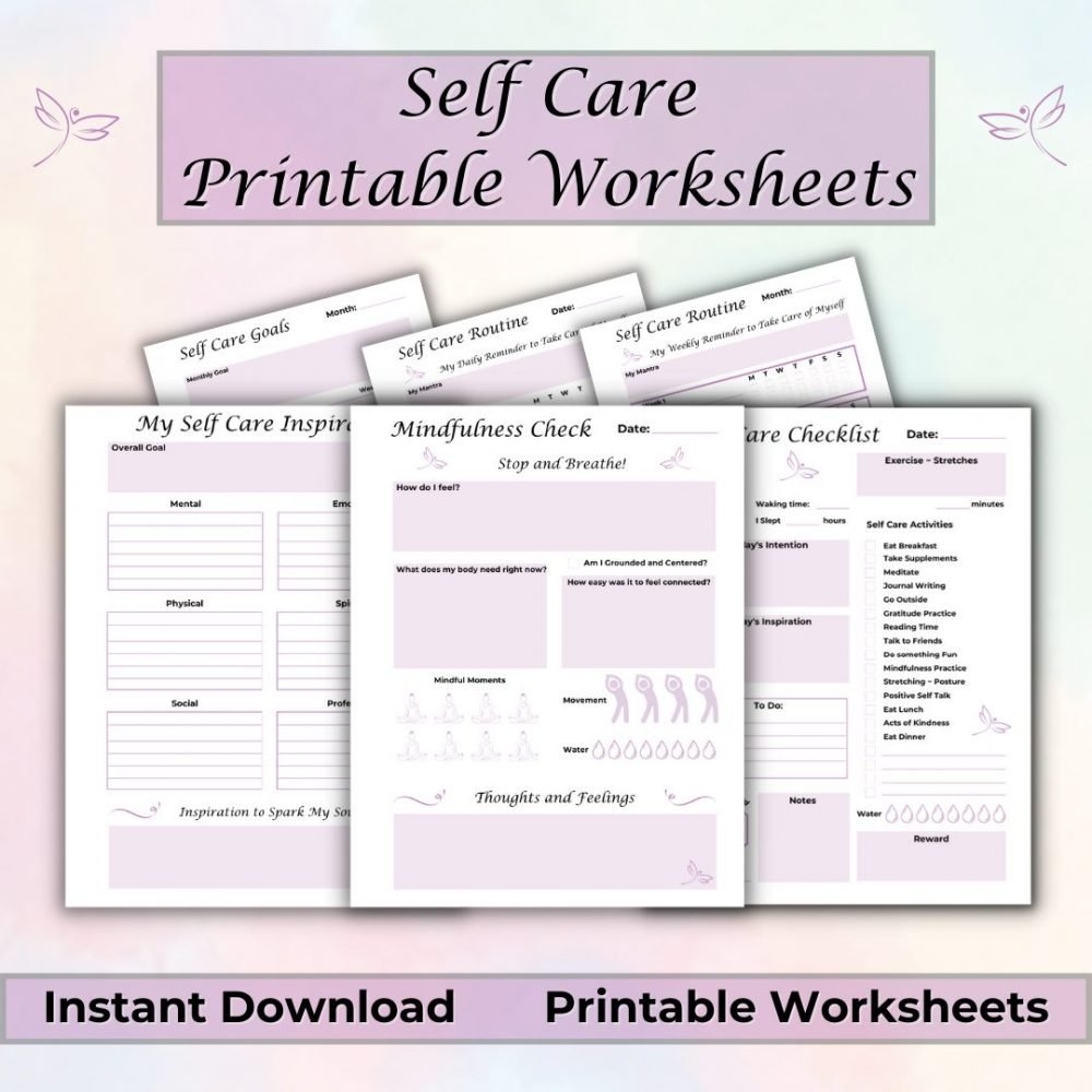Self Care Printable Sheets Transformational Healing By Dawna