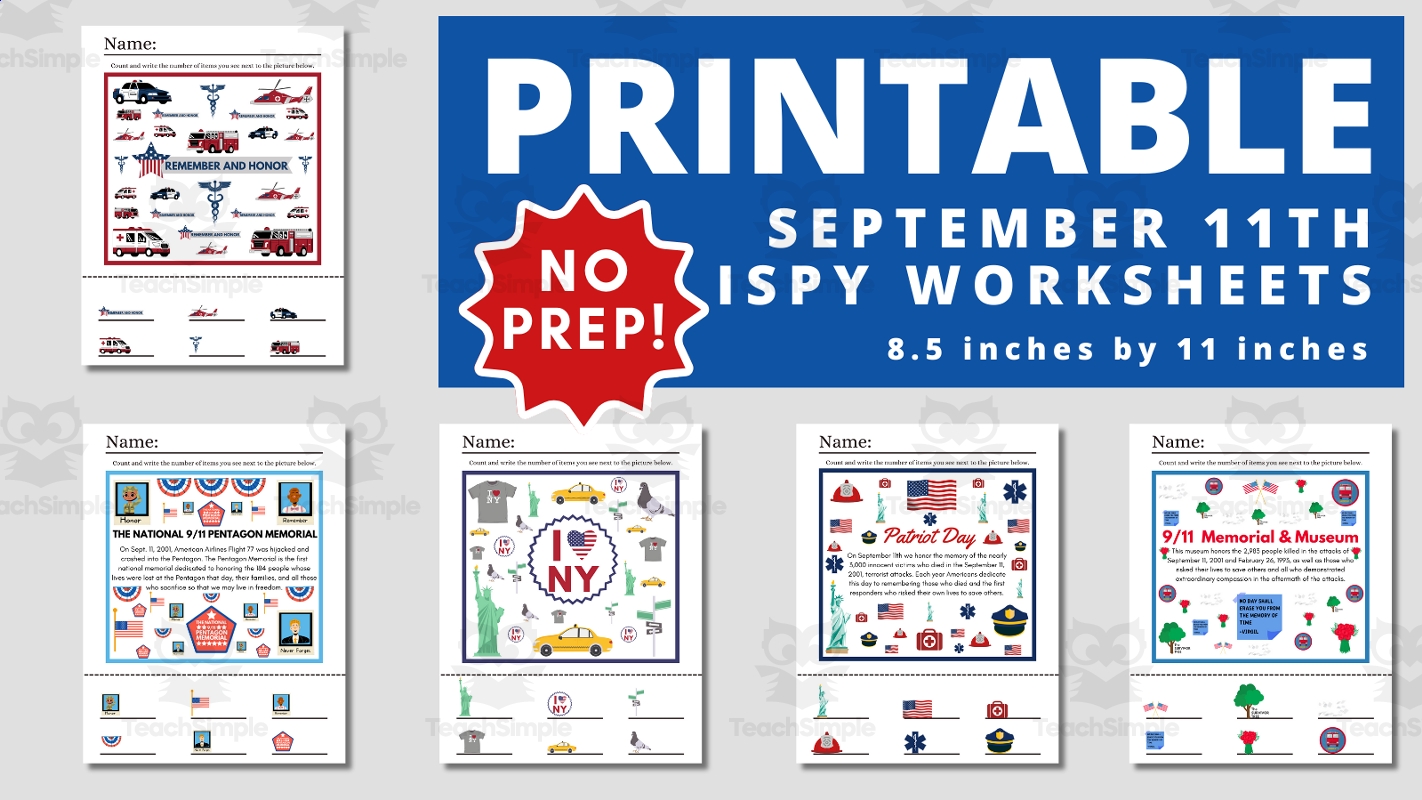 9/11 Printable Worksheets
