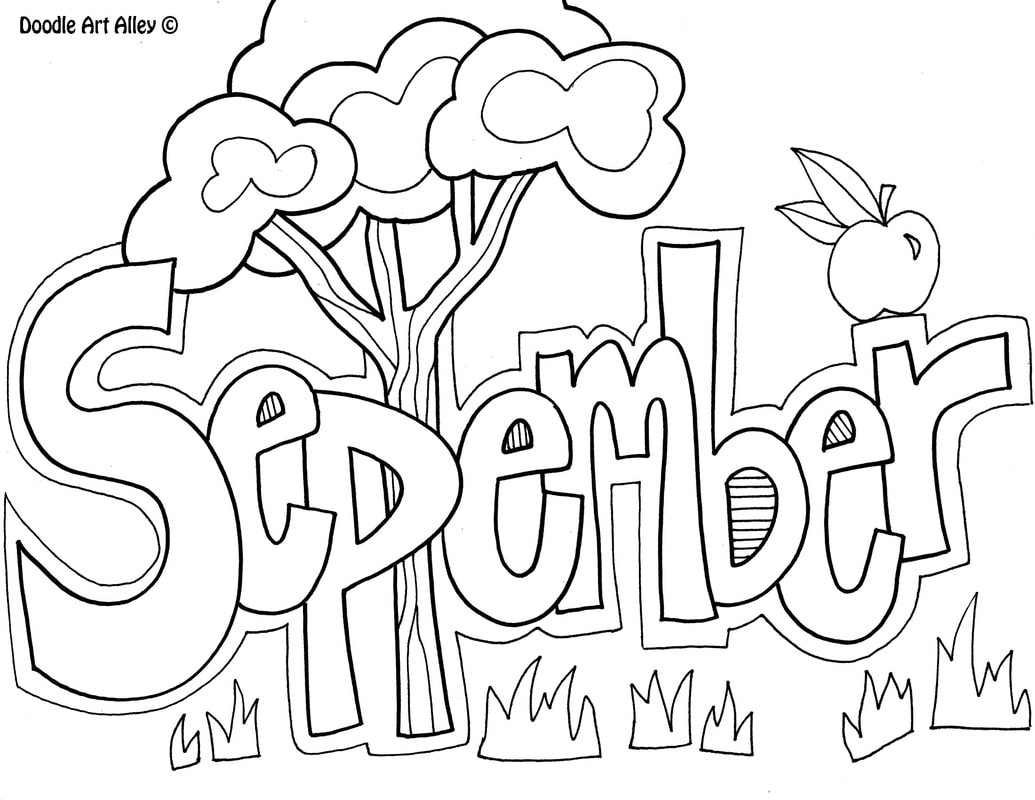September Coloring Pages DOODLE ART ALLEY