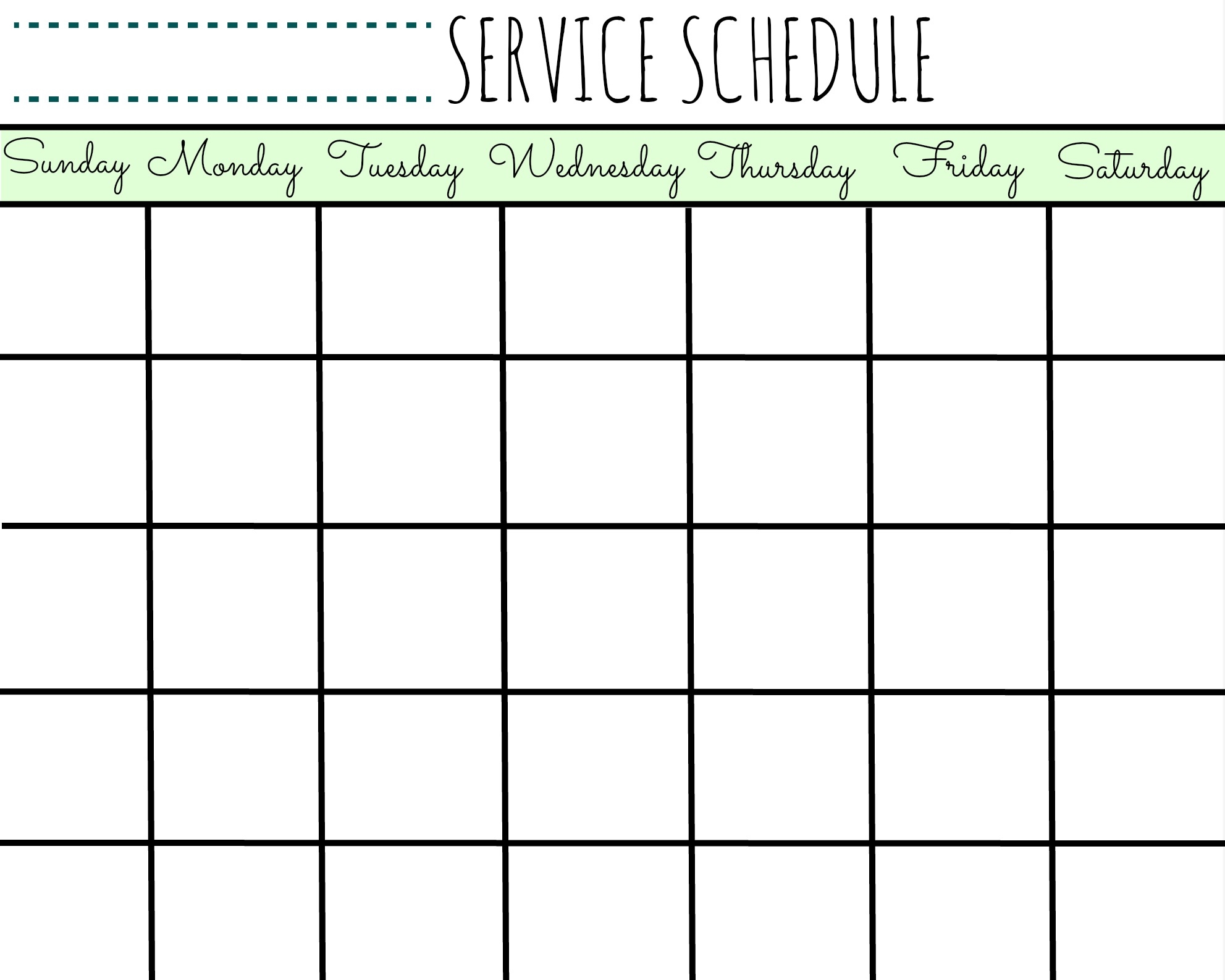 Printable Monthly Schedule Calendar