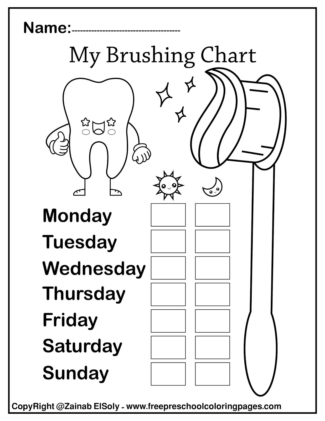 Printable Dental Coloring Sheets