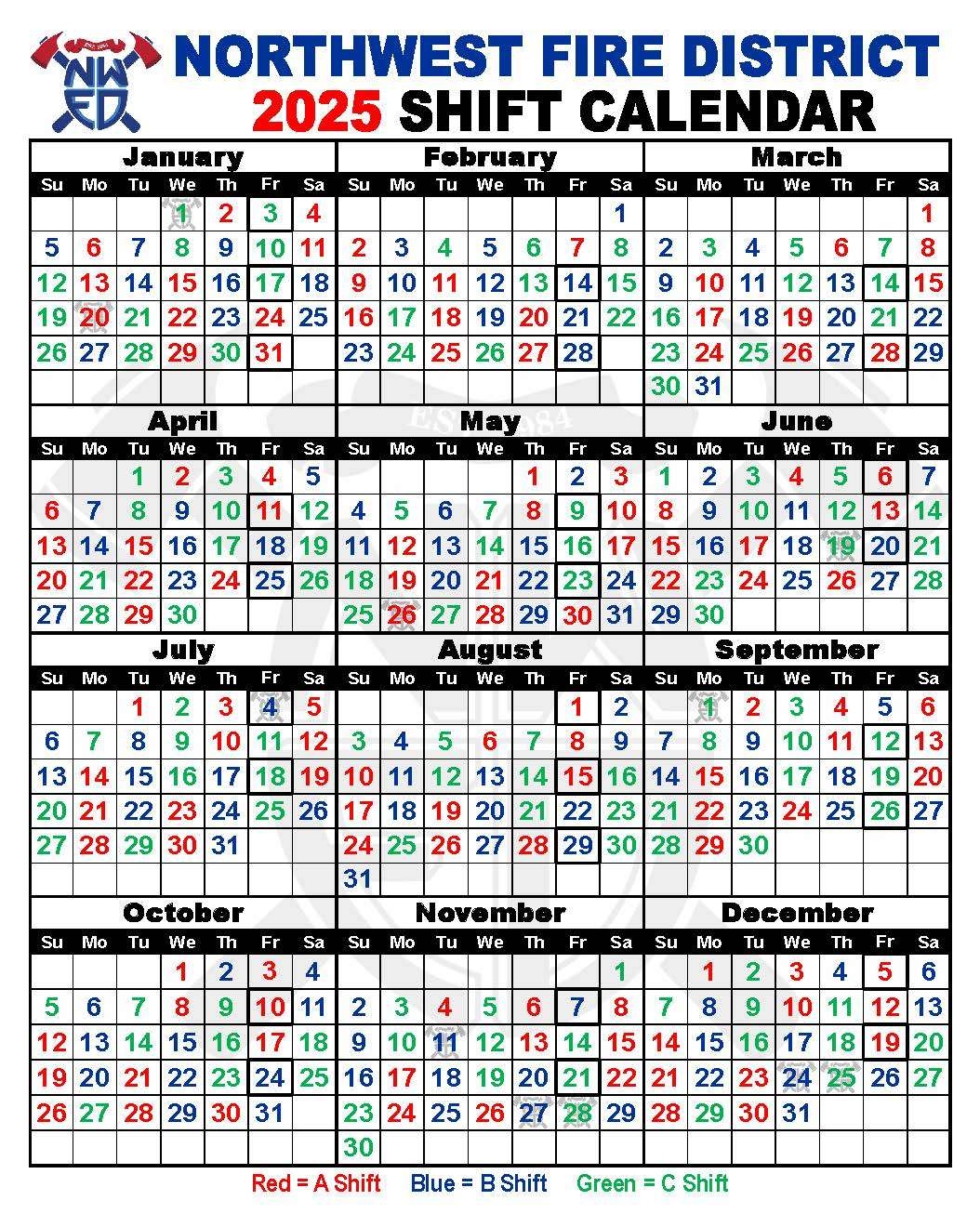 Shift Schedules Northwest Fire District Shift Schedules Northwest Fire District