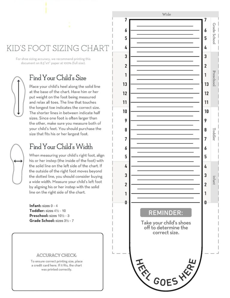 Shoe Sizer Printable Shoe Size Chart Printable Shoe Sizing Chart Foot Measurement Chart Shoe Conversion