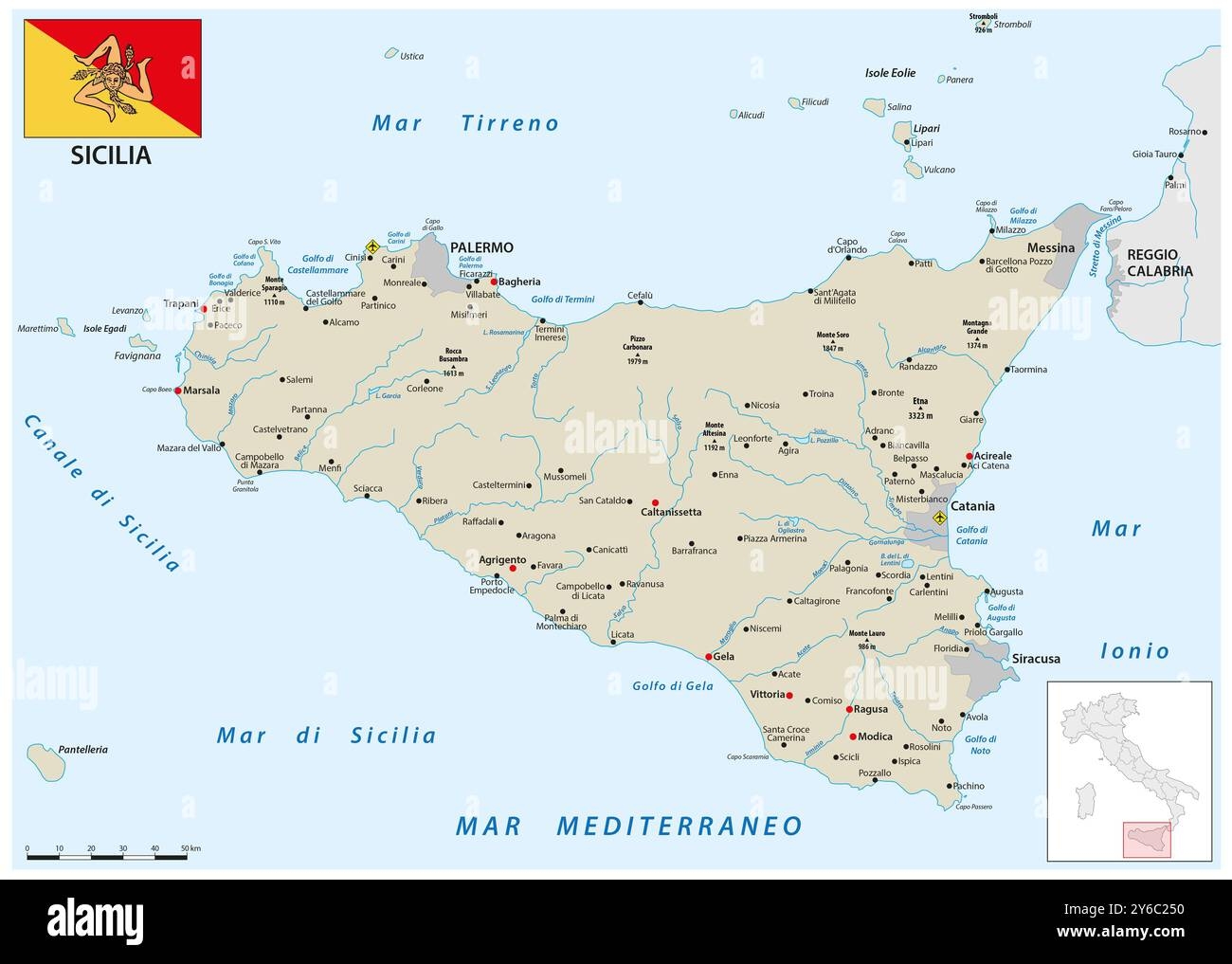 Sicily Map Vector Hi res Stock Photography And Images Alamy