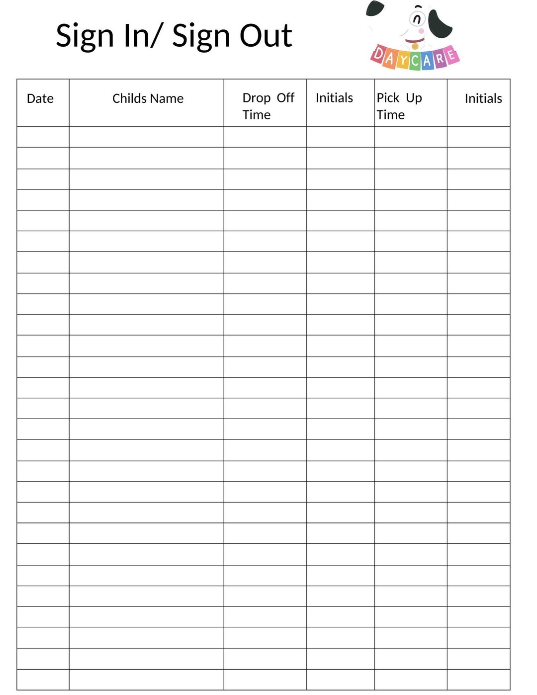 Sign In Sign Out Sheet Daycare Template Childcare Template Digitial Daycare Childcare Worksheet Etsy Sign In Sign Out Sheet Daycare Template Childcare Template Digitial Daycare Childcare Worksheet Etsy