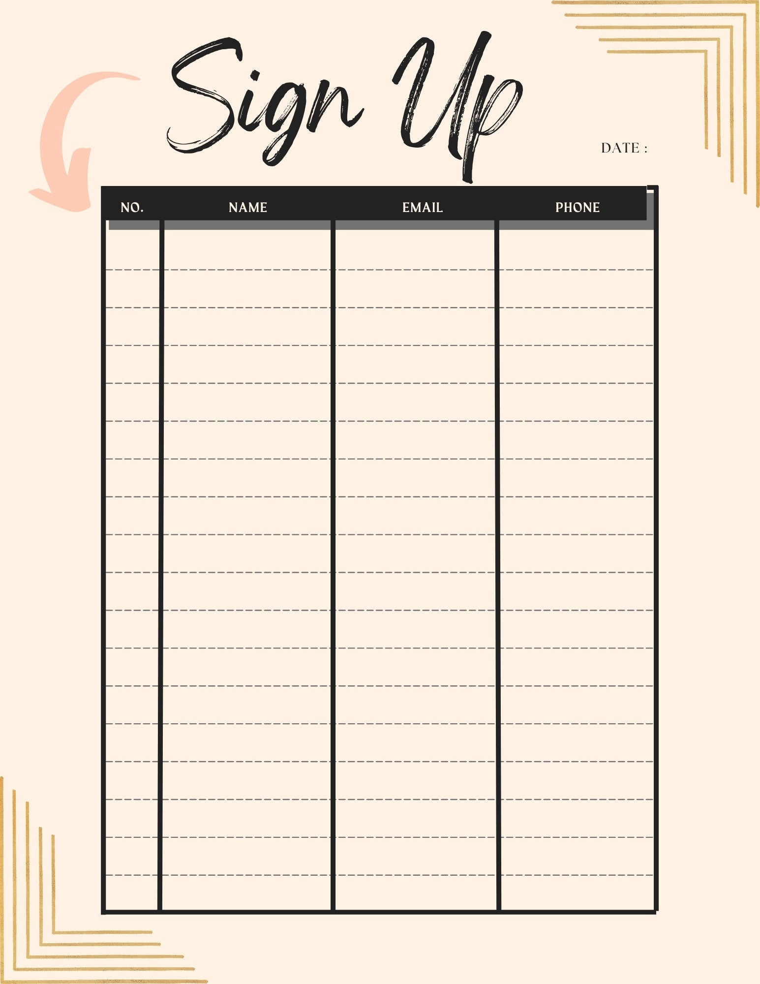 Sign Up Sheet Single Sign Up Sheet Simple Sign Up Etsy Sign Up Sheet Single Sign Up Sheet Simple Sign Up Etsy