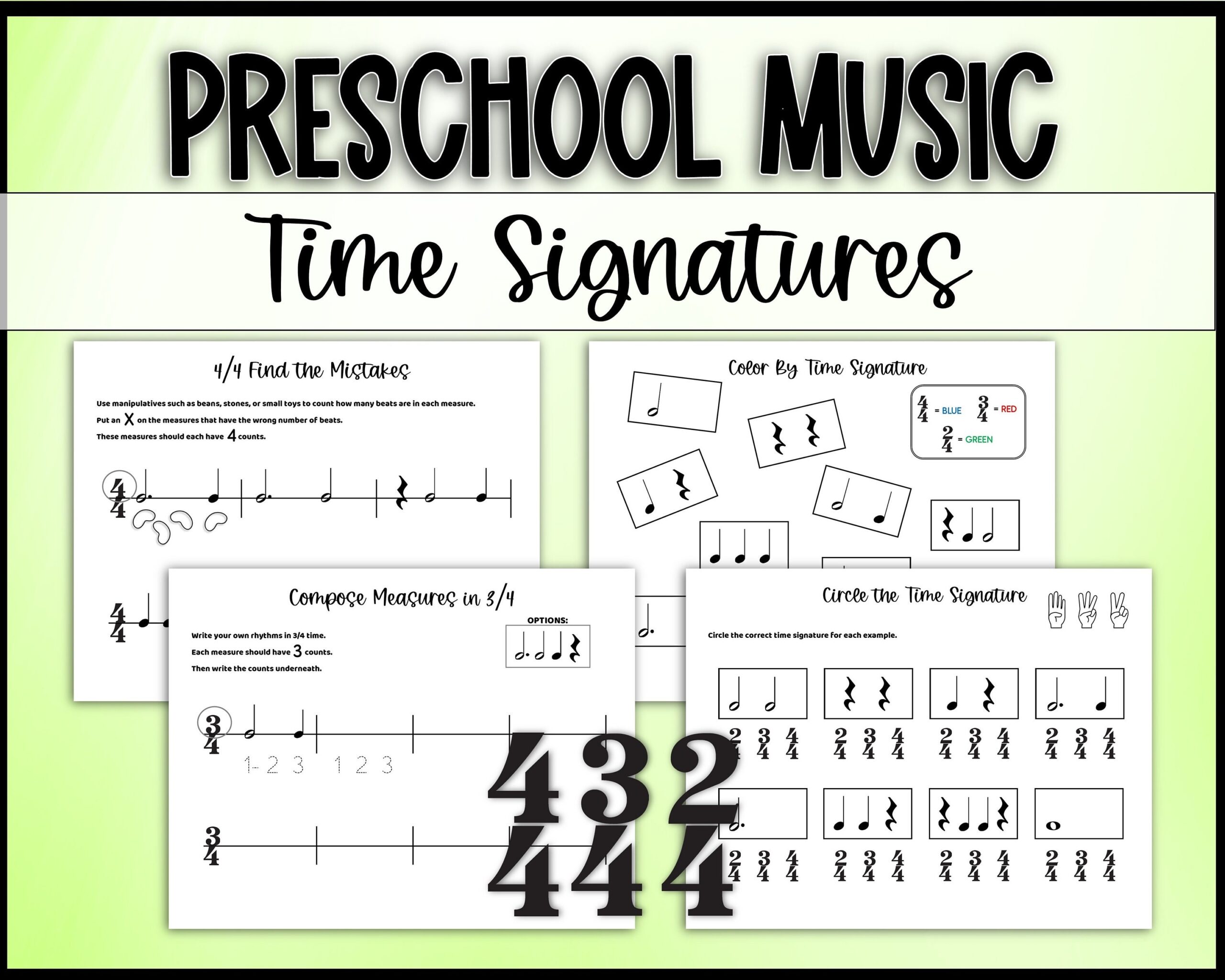 Free Printable Time Signature Worksheets