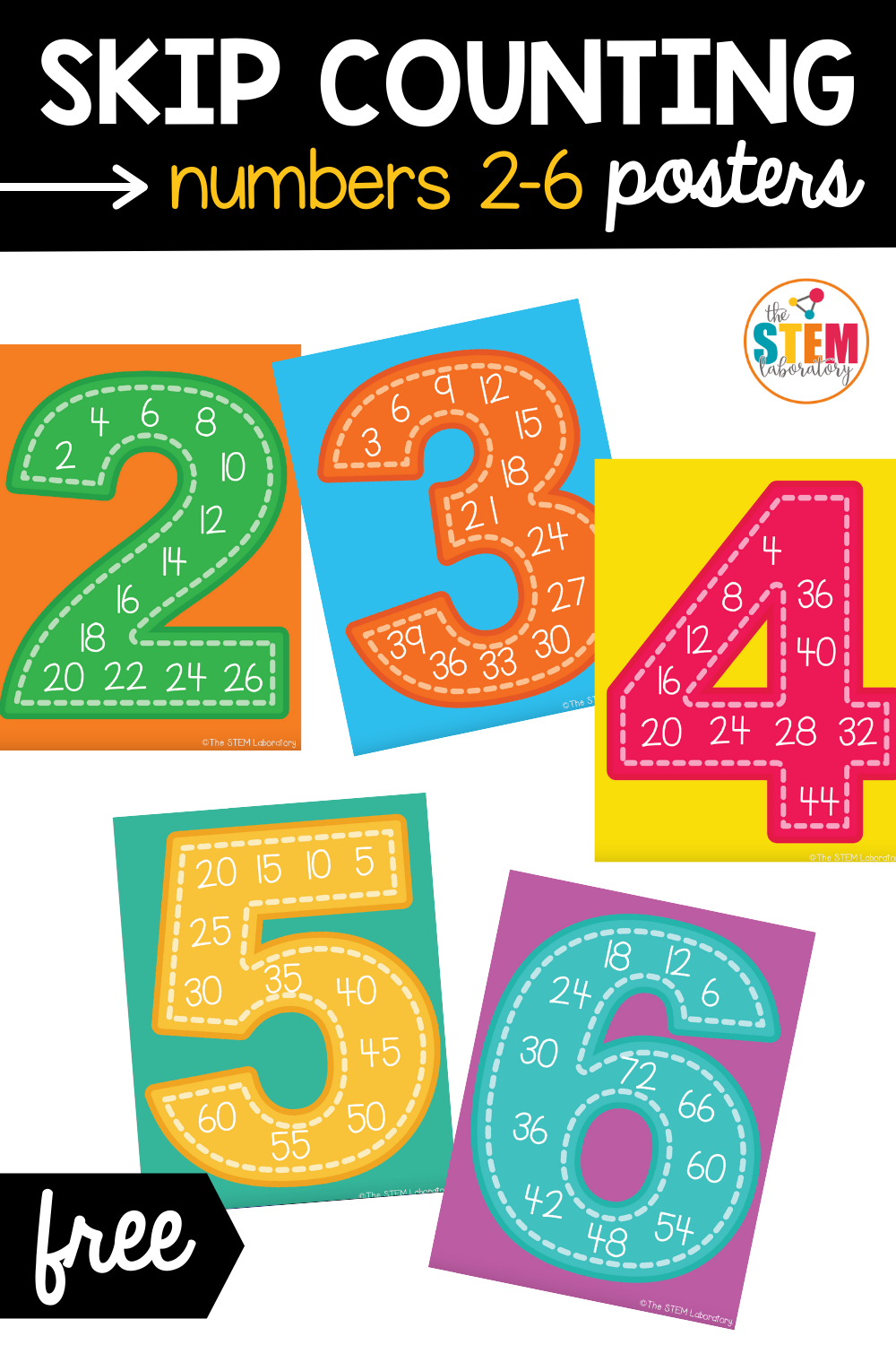 Skip Counting Posters Numbers 2 6 The Stem Laboratory Skip Counting Posters Numbers 2 6 The Stem Laboratory