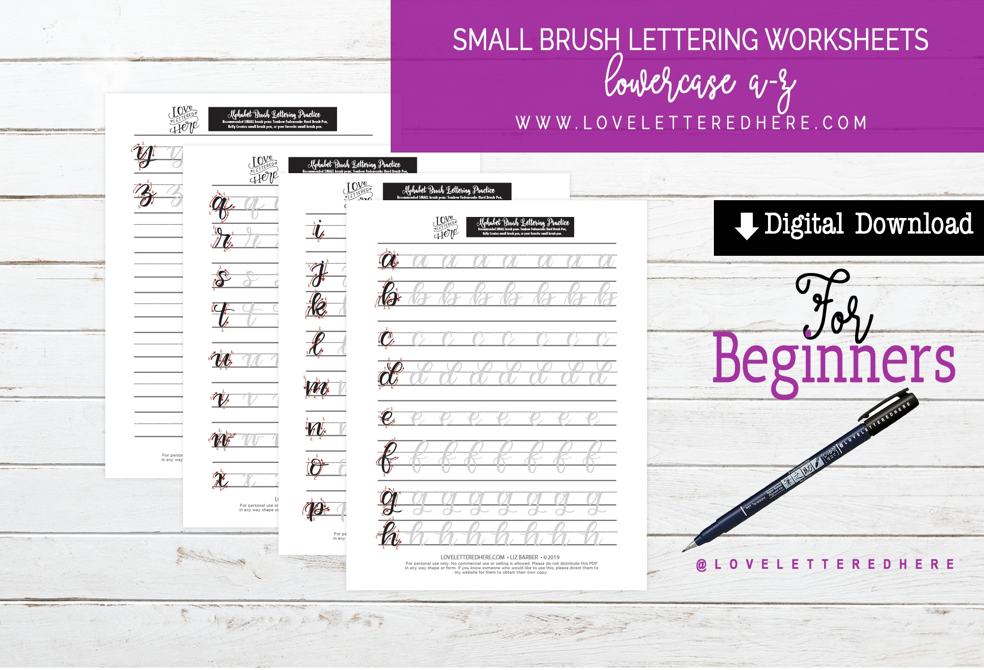 Small Brush Lettering Worksheets Love Lettered Here