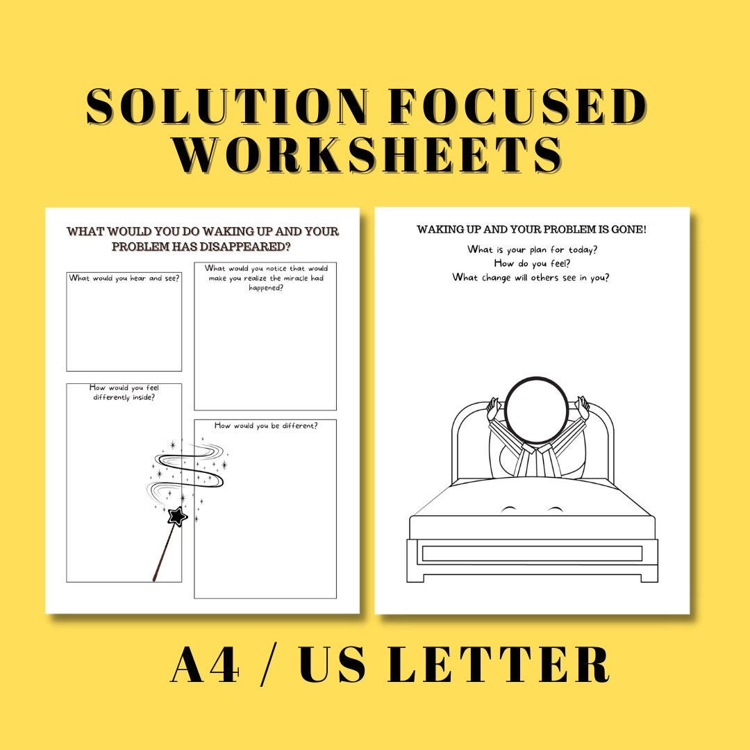 Solution Focused Therapy Worksheets Miracle Question Coping Skills digital Download Etsy