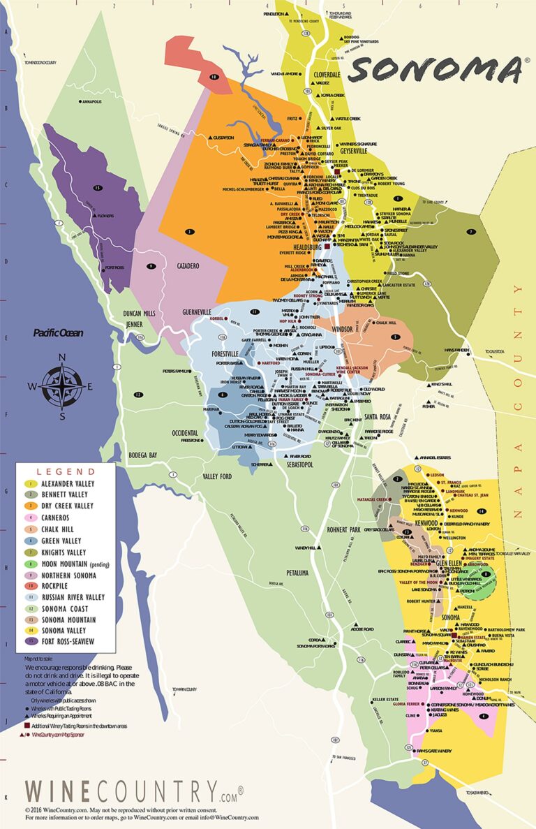 Sonoma County Wine Country Maps Sonoma