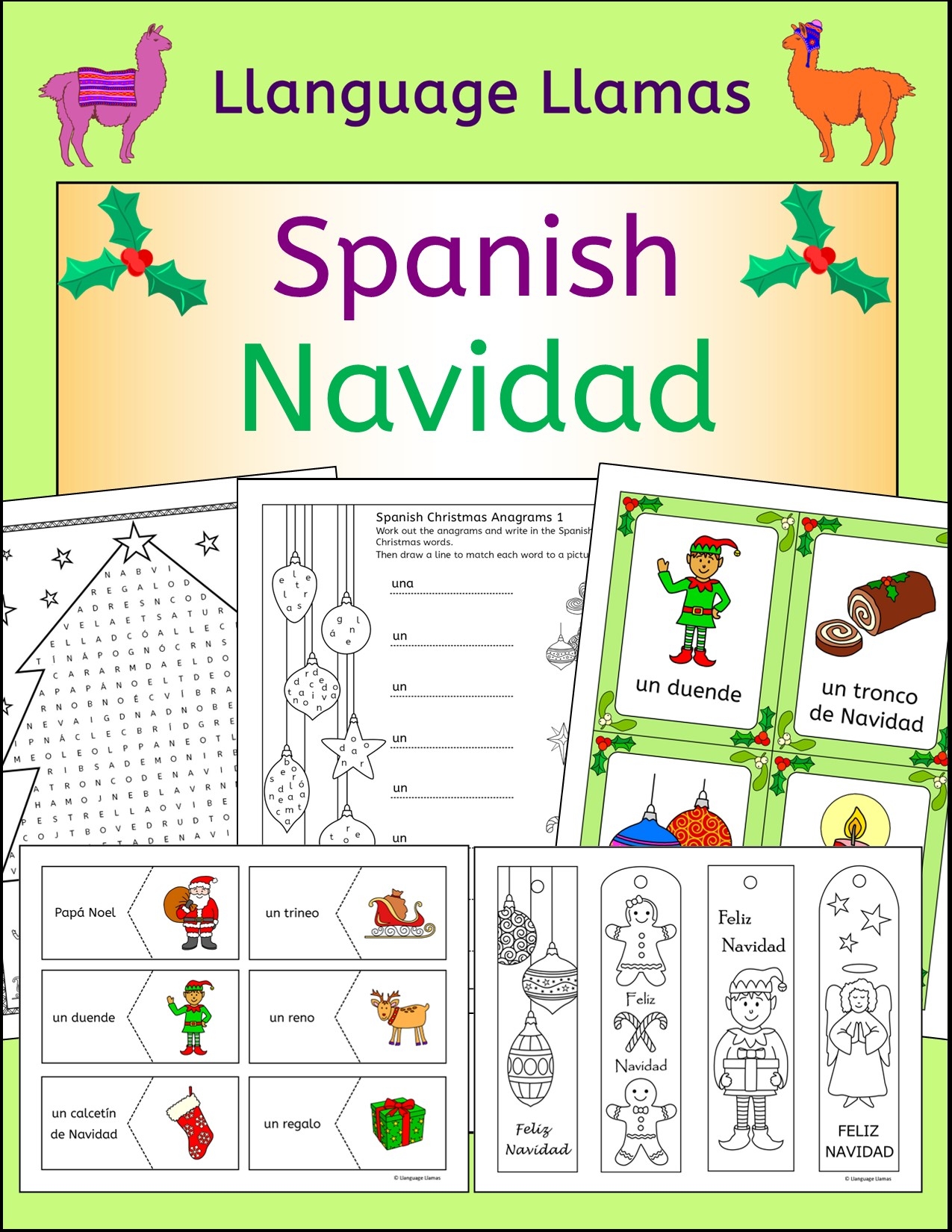 Spanish Christmas Navidad Fun Activities Worksheets Wordwall Bingo Cards