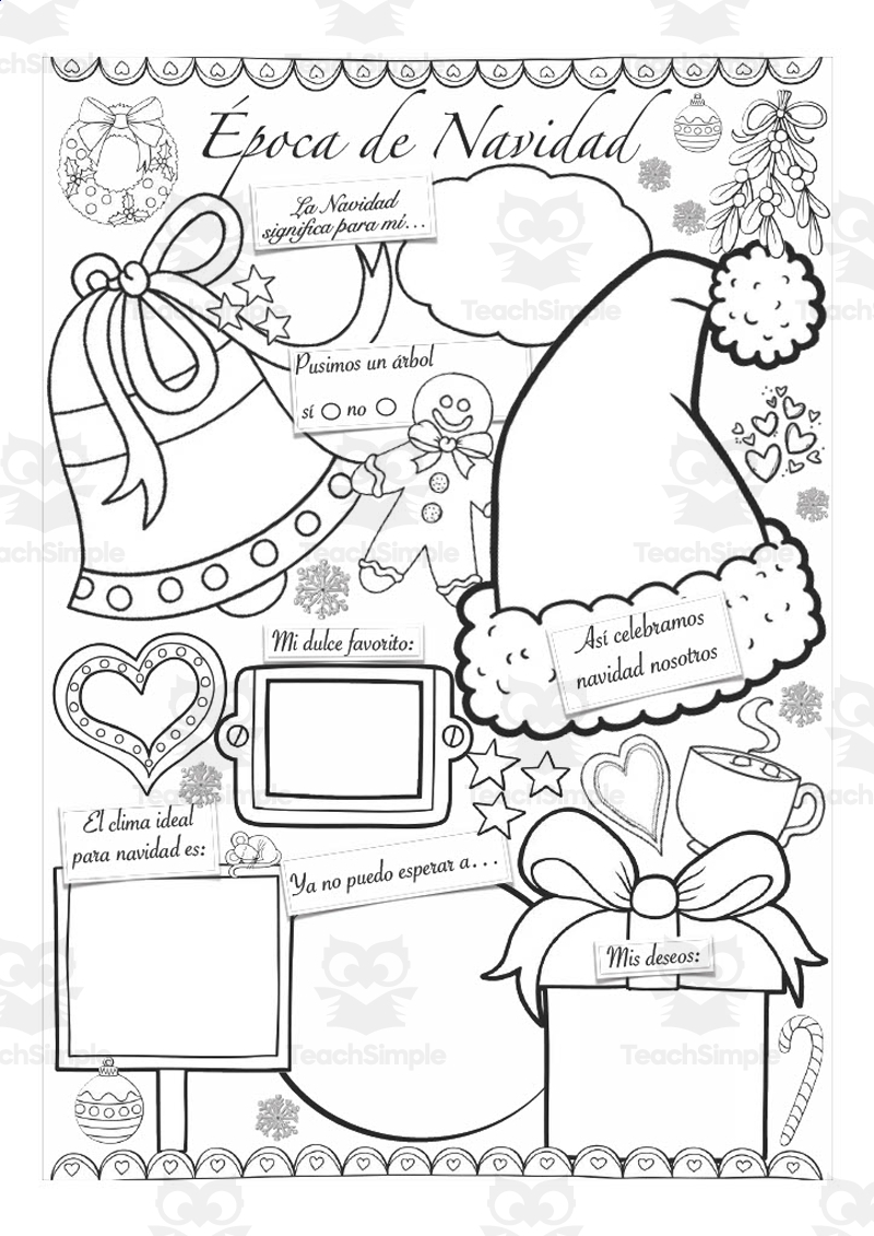 Spanish Christmas Season All About Worksheets
