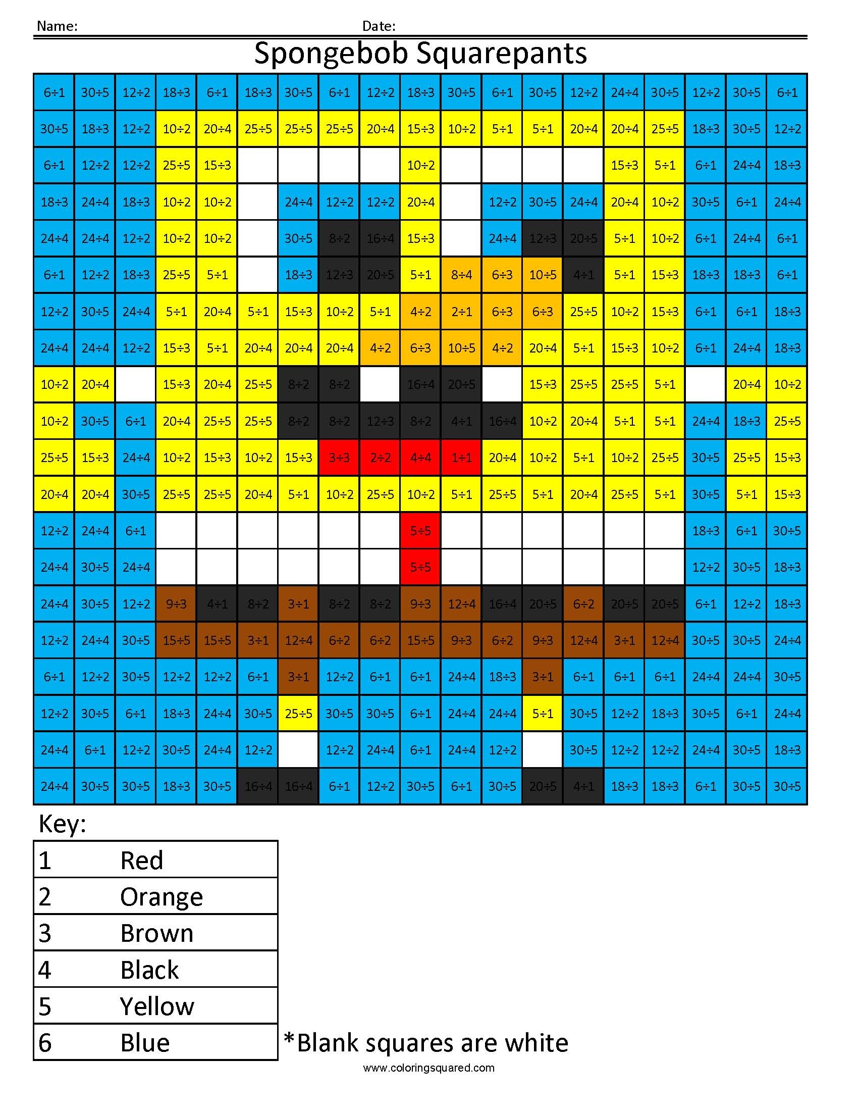 Free Printable Spongebob Worksheets