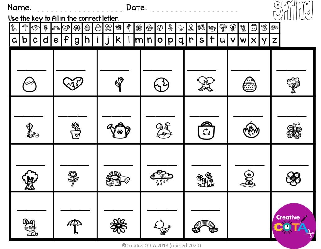 Spring Kindergarten Or 1st Grade Handwriting Secret Code Worksheets Made By Teachers