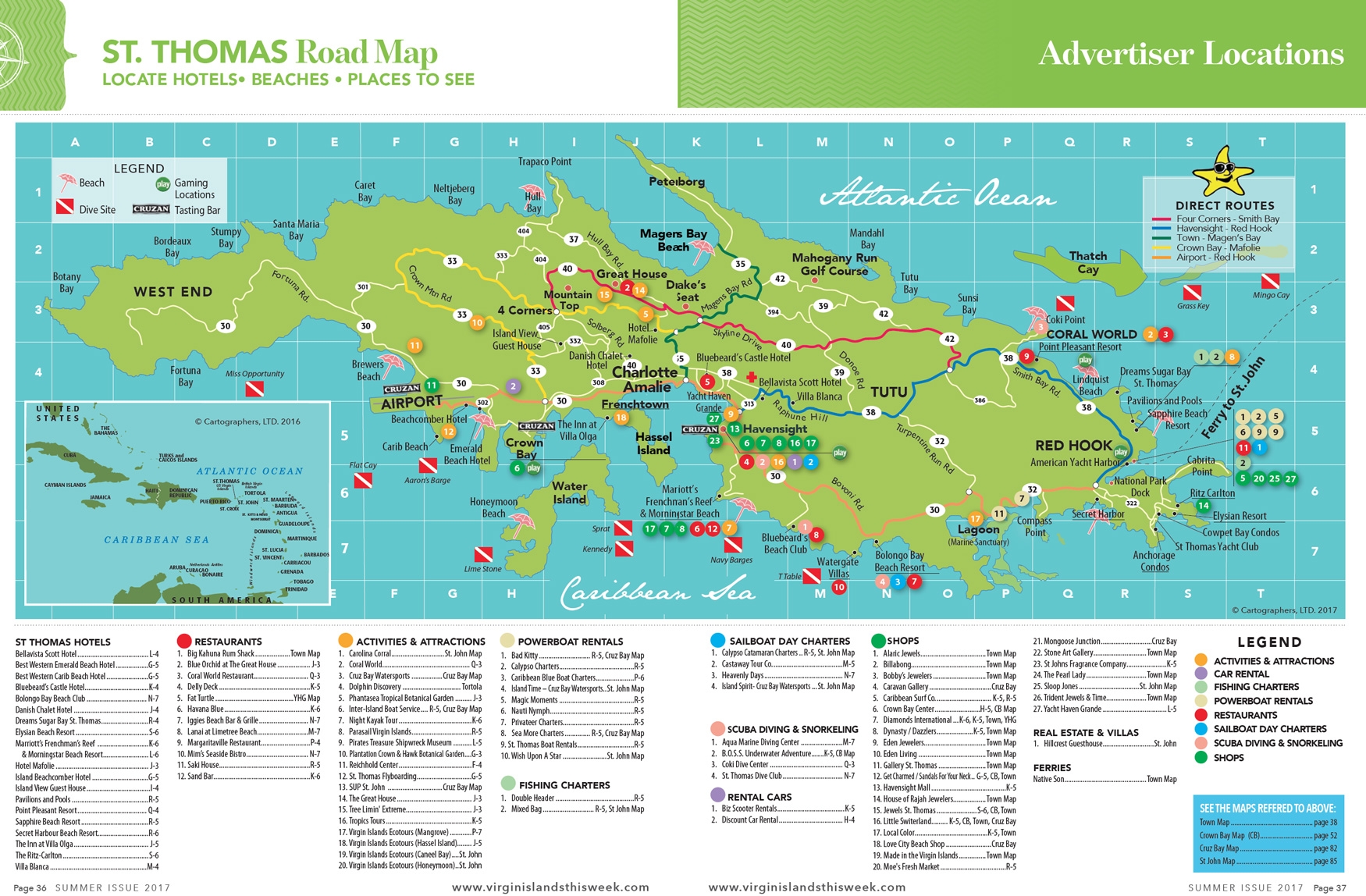 St Thomas Island Road Map Virgin Islands This Week